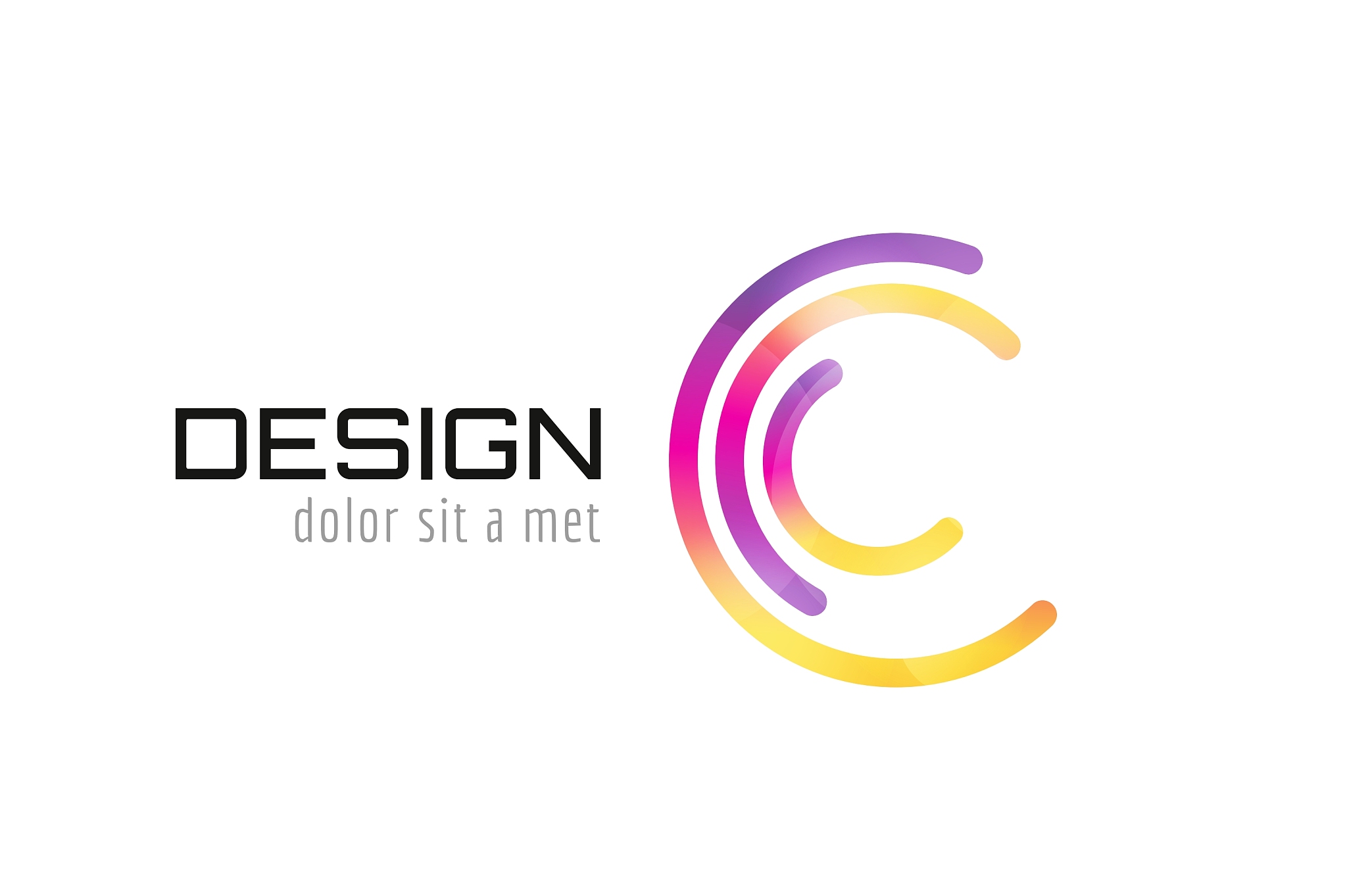 c logo template abstract circle shape and