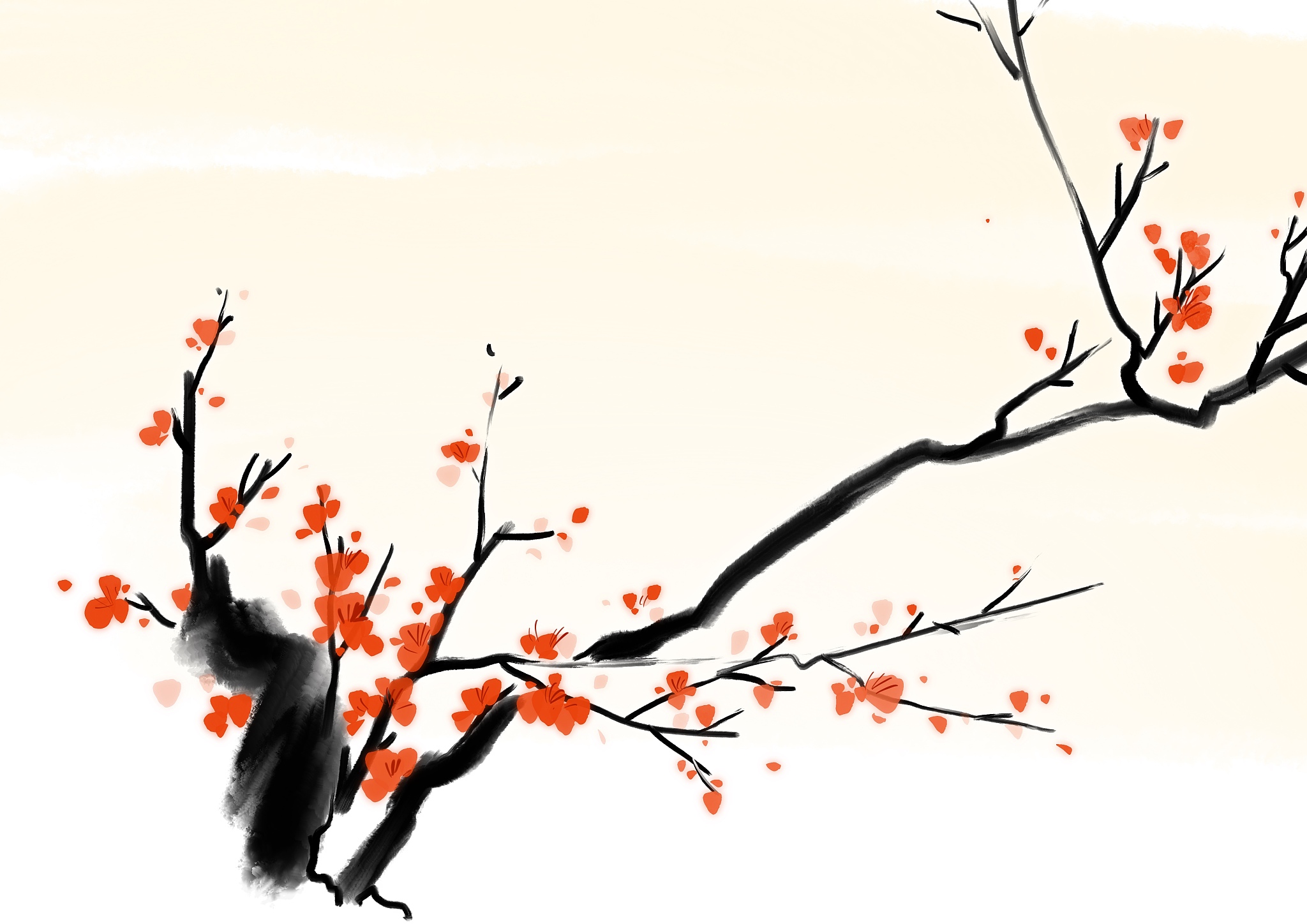 中国风水墨中国画东方<strong>审美</strong>高雅梅花