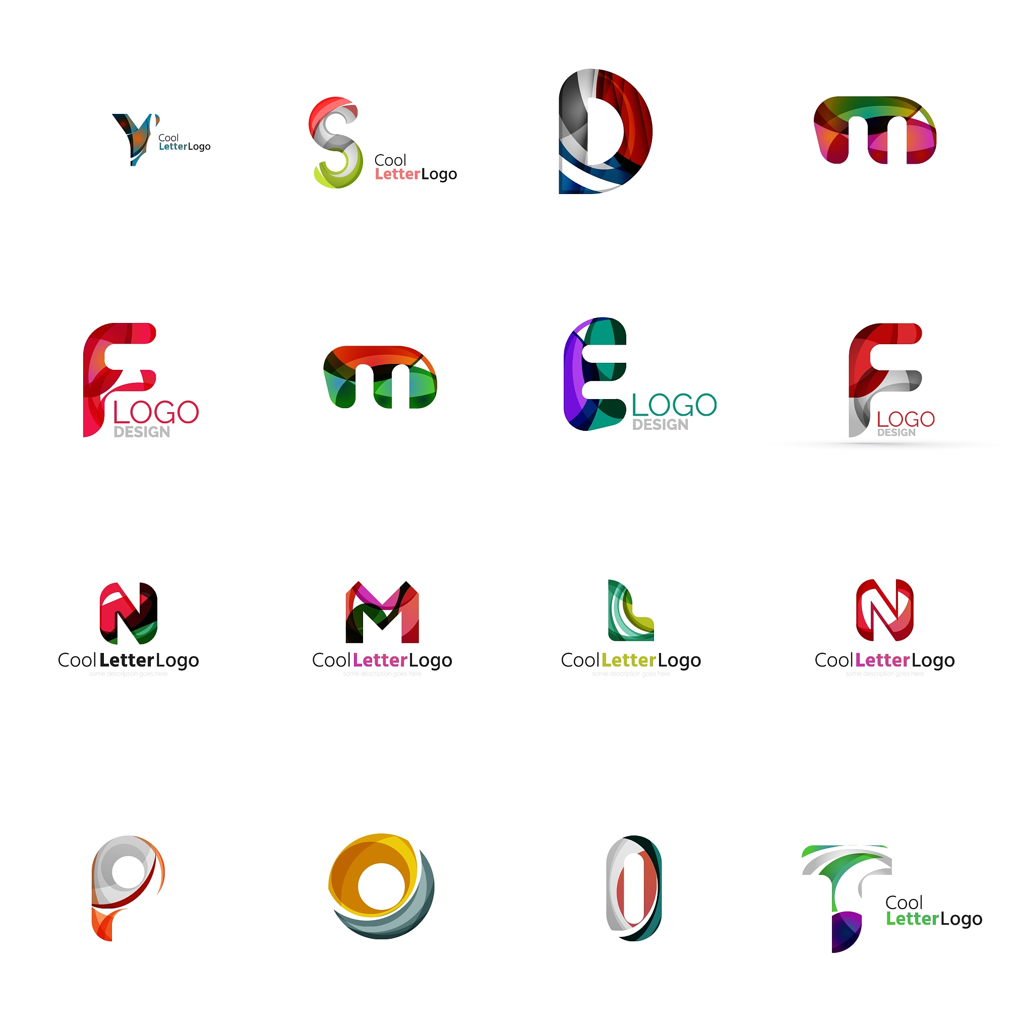 set of universal company logo ideas business icon