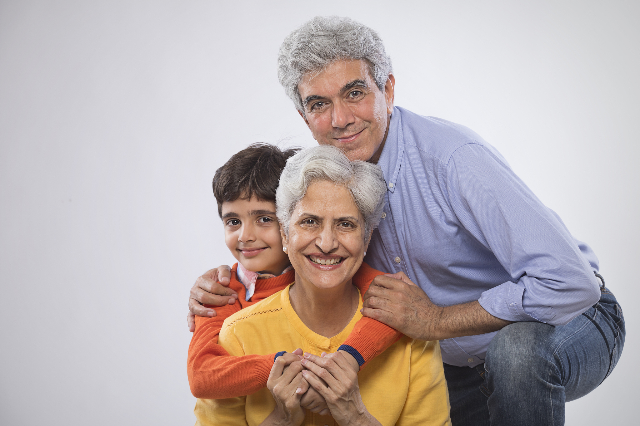 portrait of grandparents and grandson