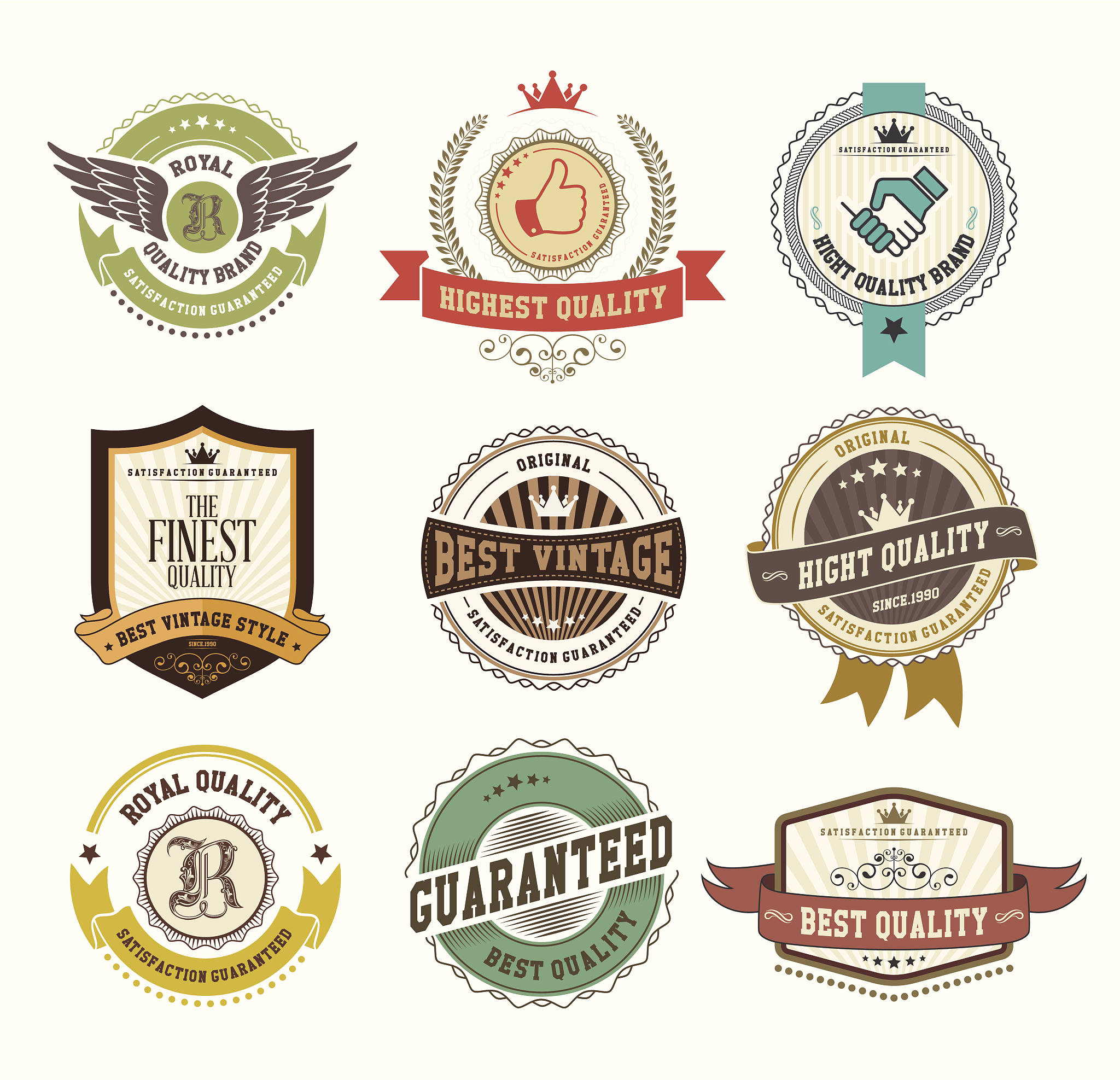 retro vintage badges and labels