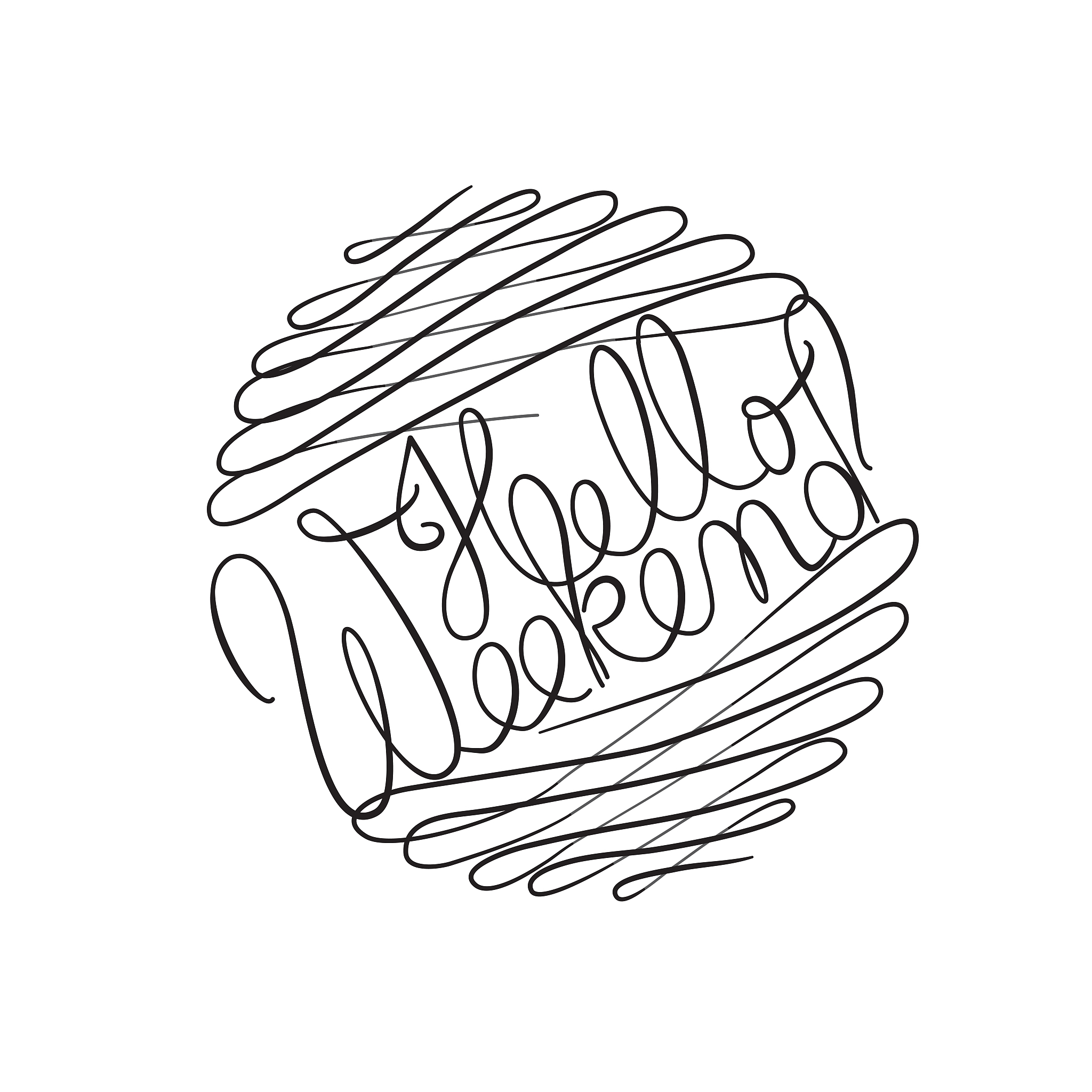 hello weekend text surrounded by exaggerated beautiful swash flo