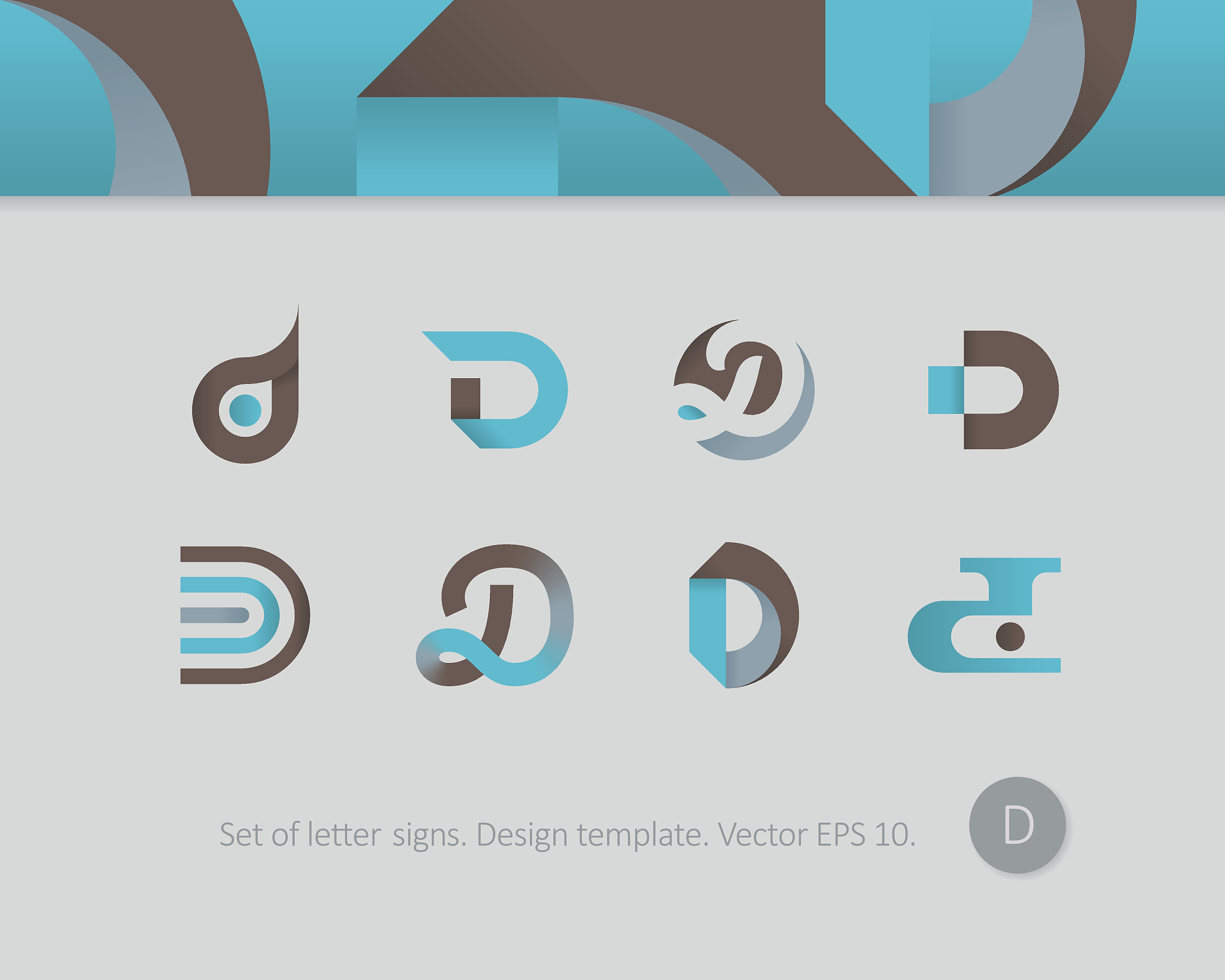 set of letter signs design templates