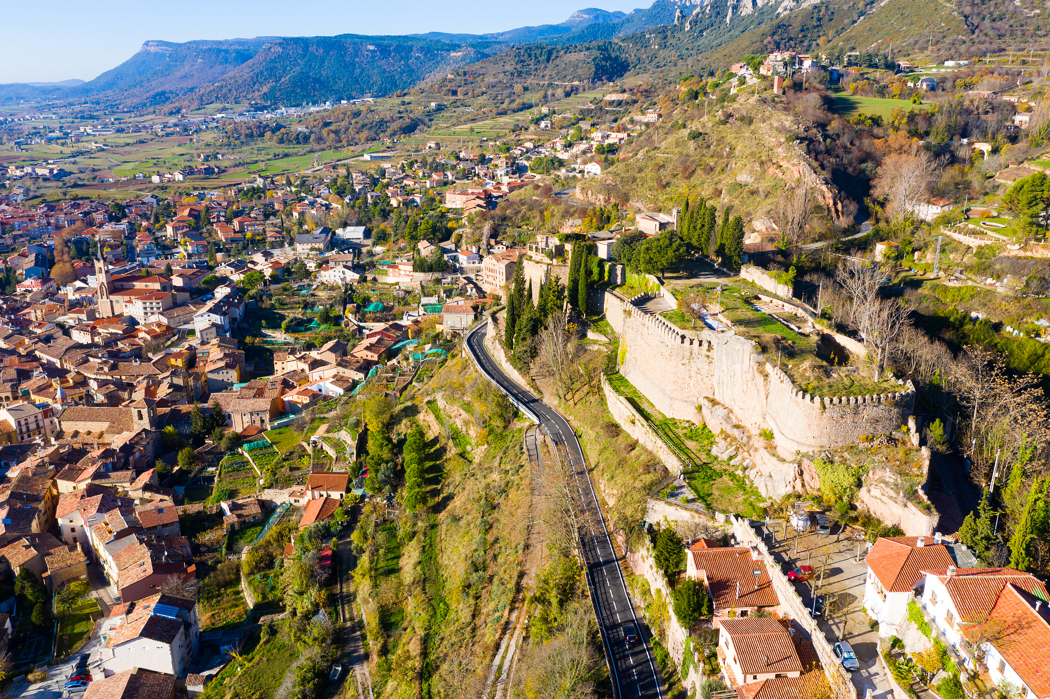 panoramic view of berga in spain located in mountains