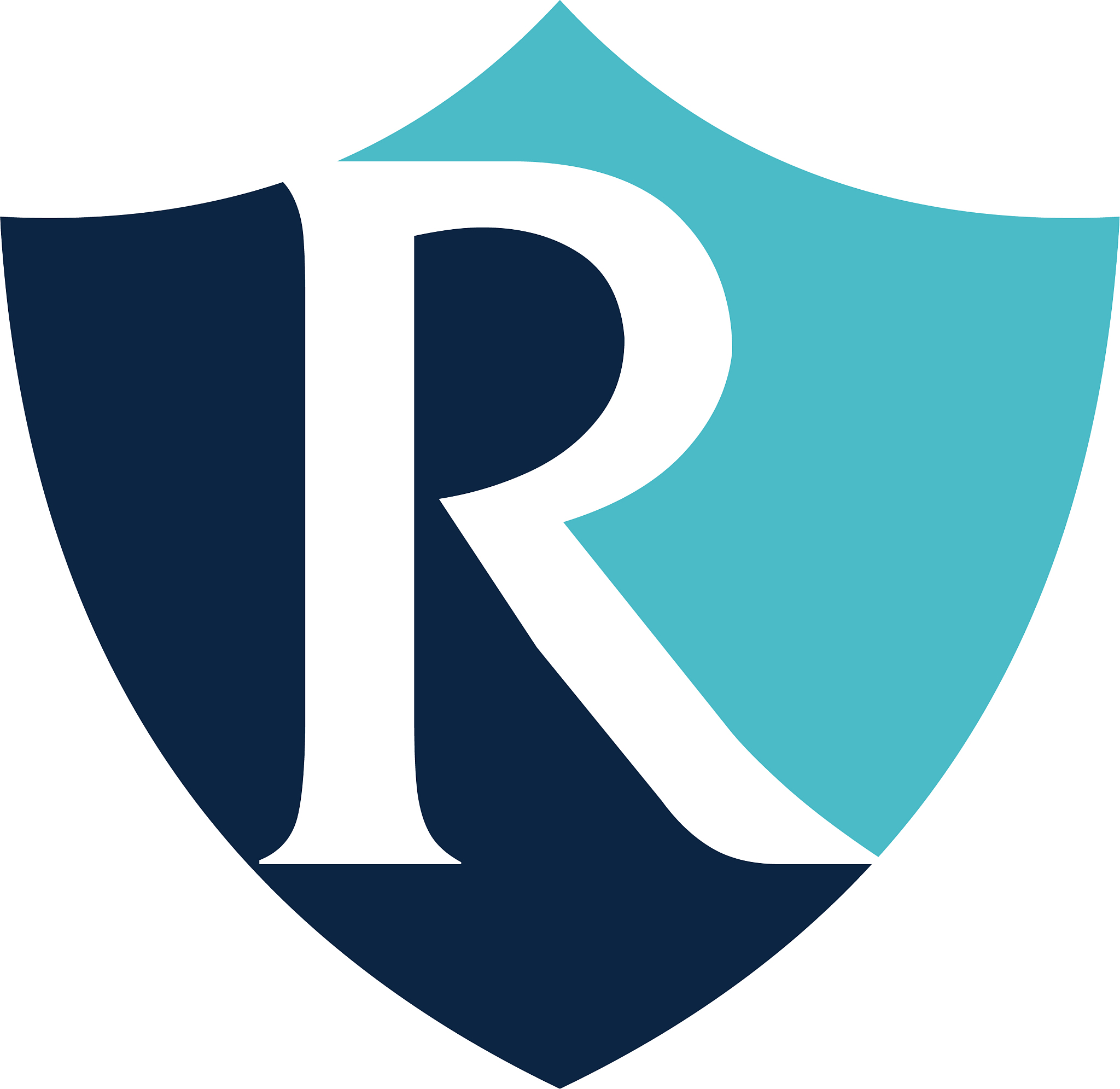 modern shield letter r