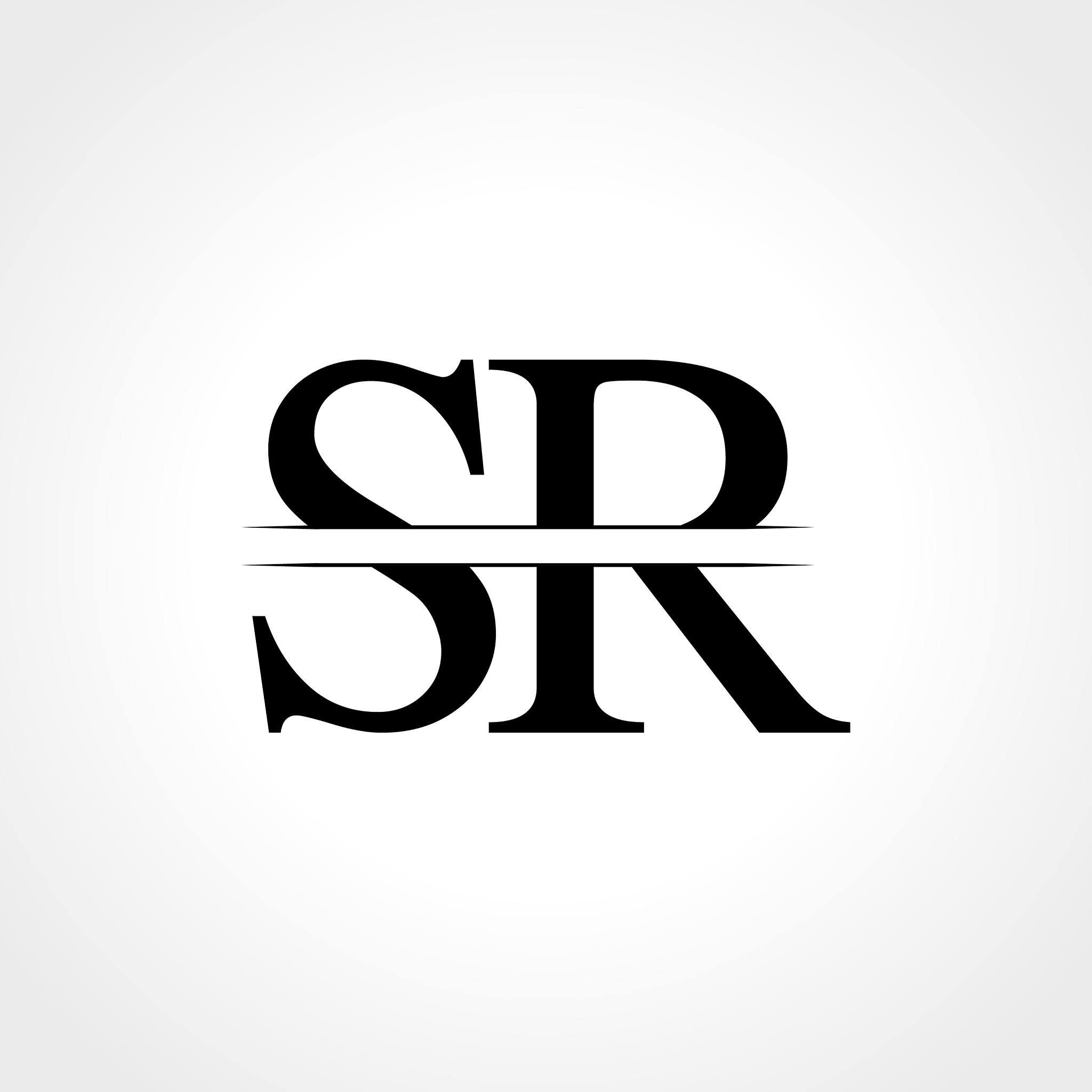 initial letter sr logo design template sr letter