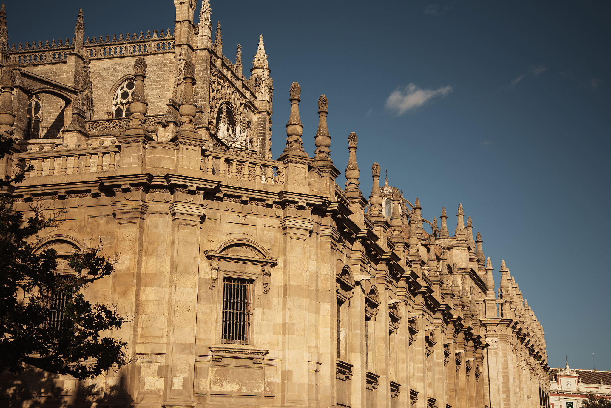detail of seville cathedral facade.