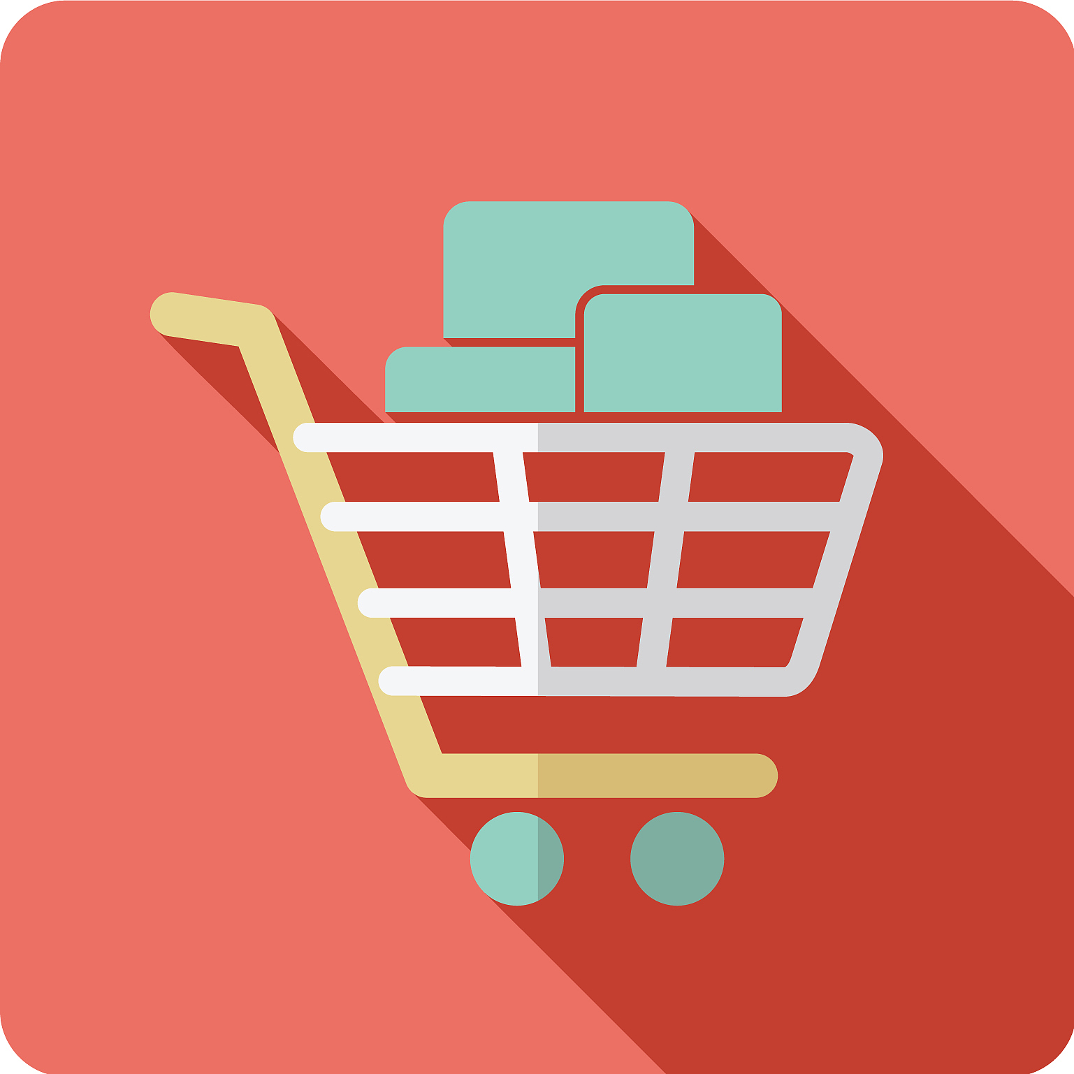 shopping cart with boxes icon