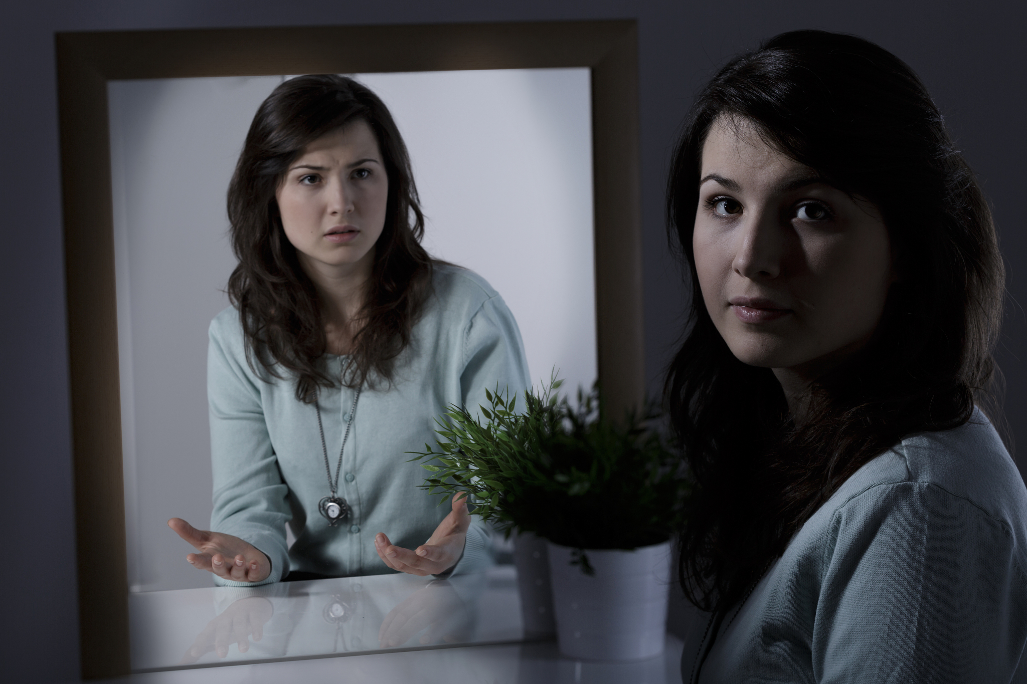 young woman with mental disorder