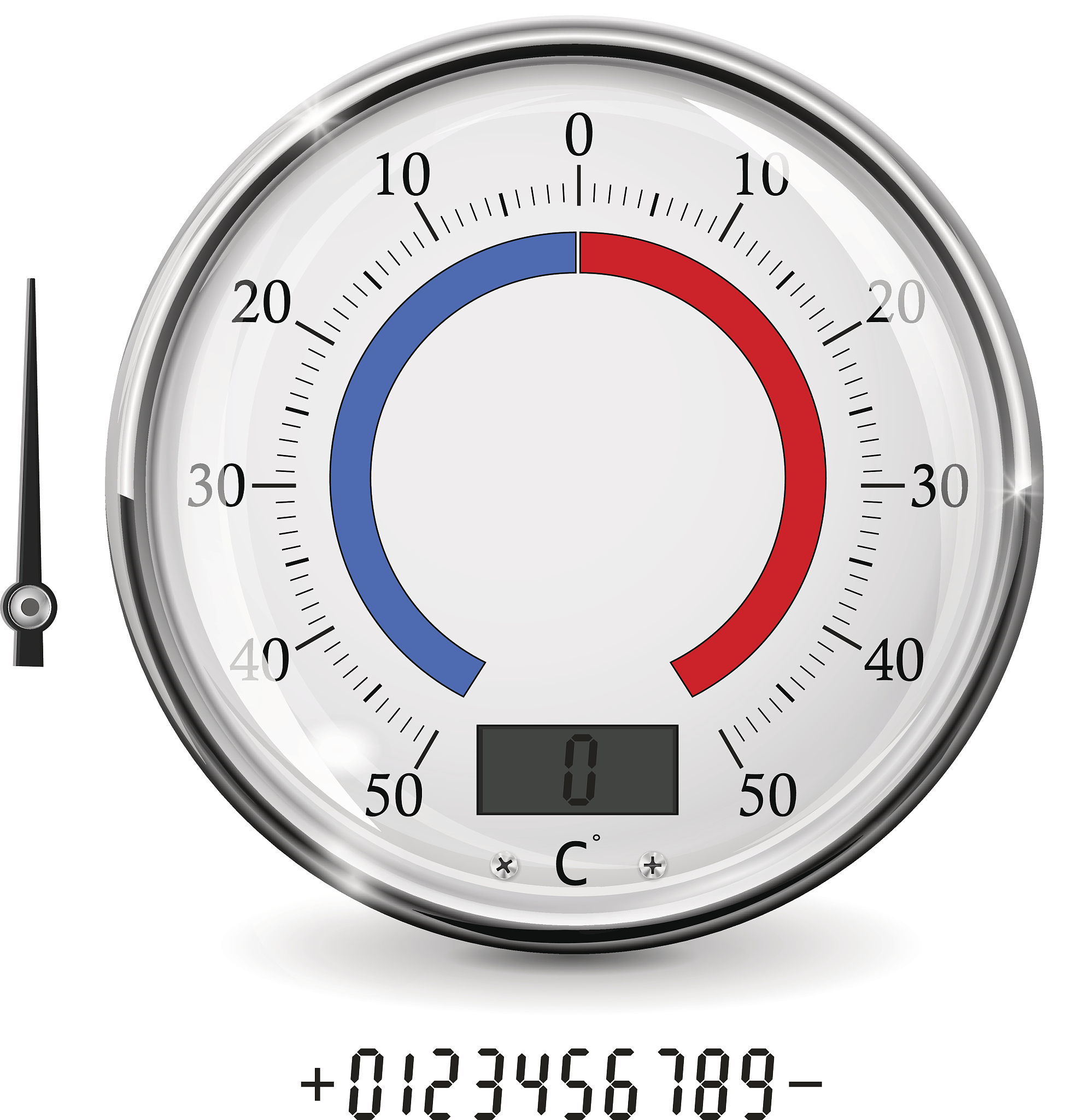 thermometer. round temperature measuring device