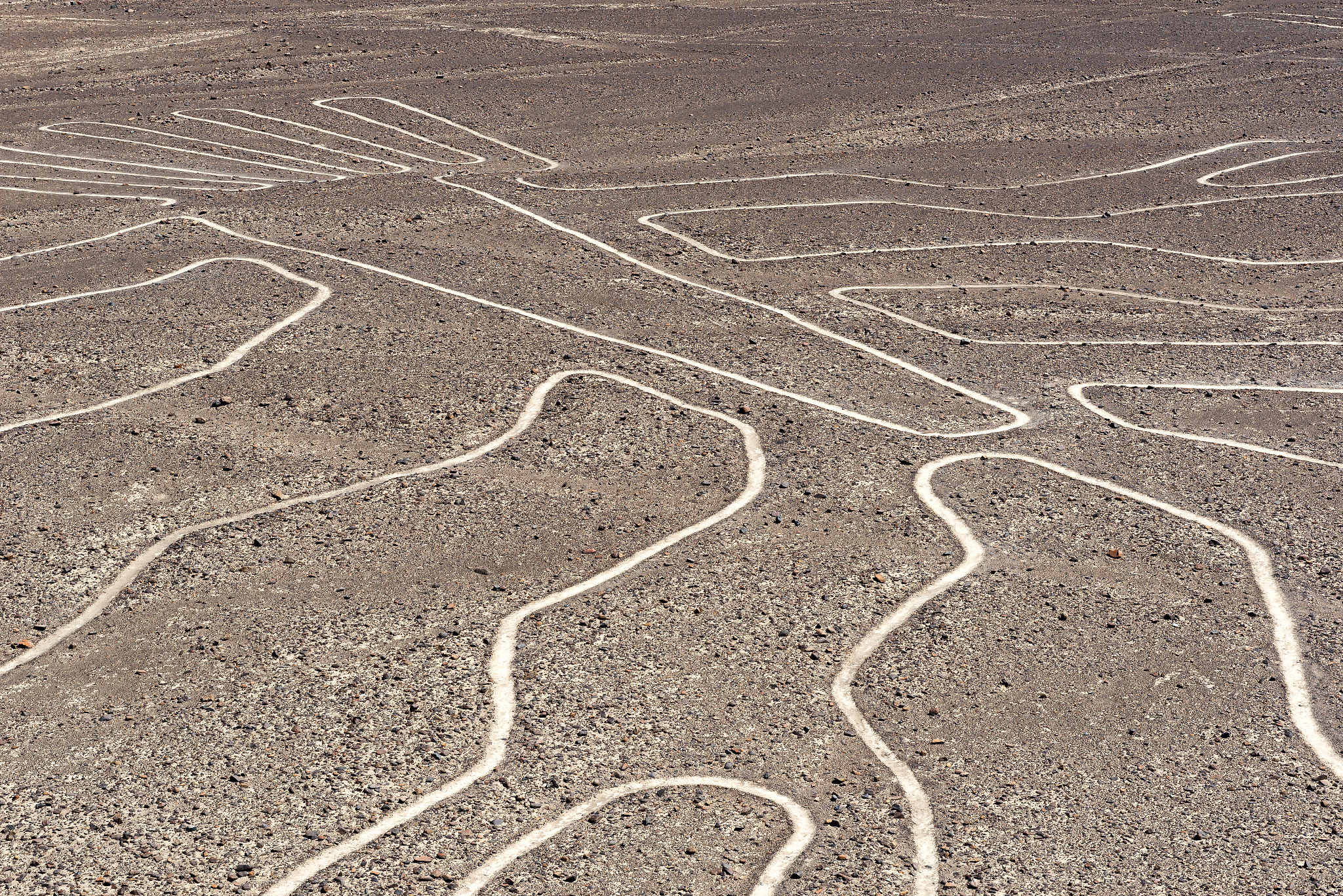 the tree nazca line seen from observation deck, peru