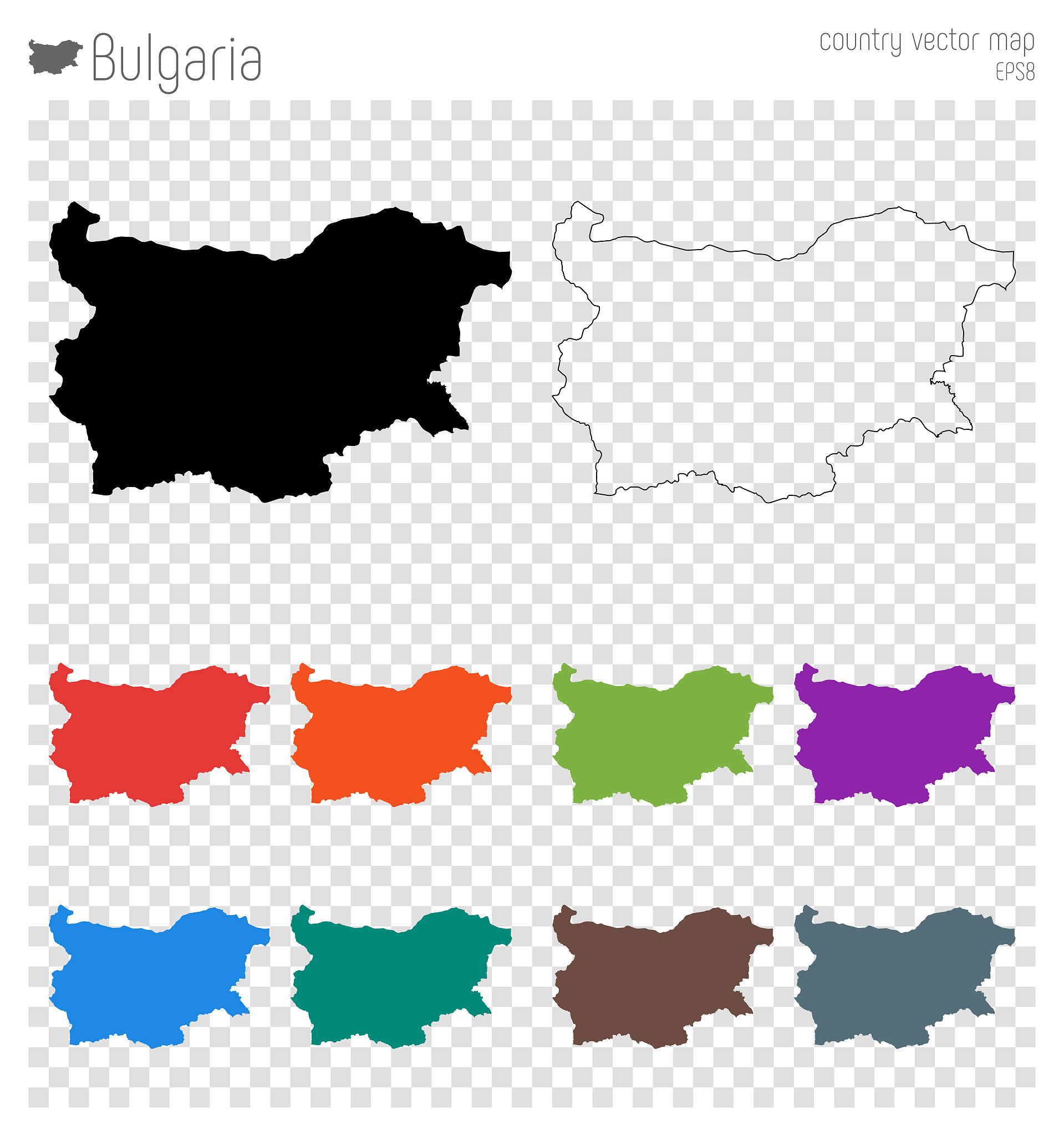 bulgaria high detailed map.