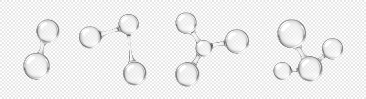 3d分子或原子模型.3d抽象分子结构,孤立在透明背景上.