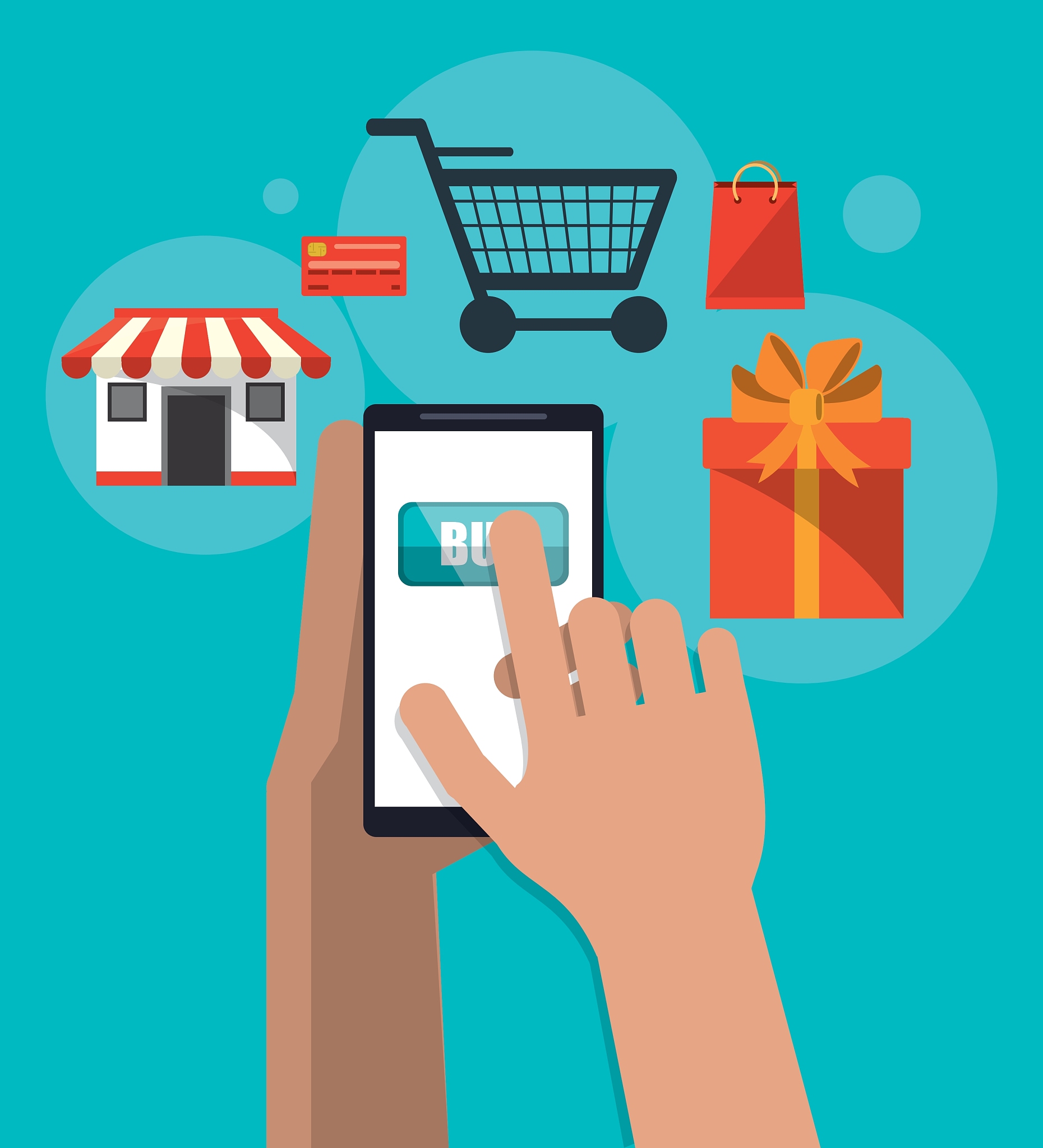 shopping online ecommerce and media design