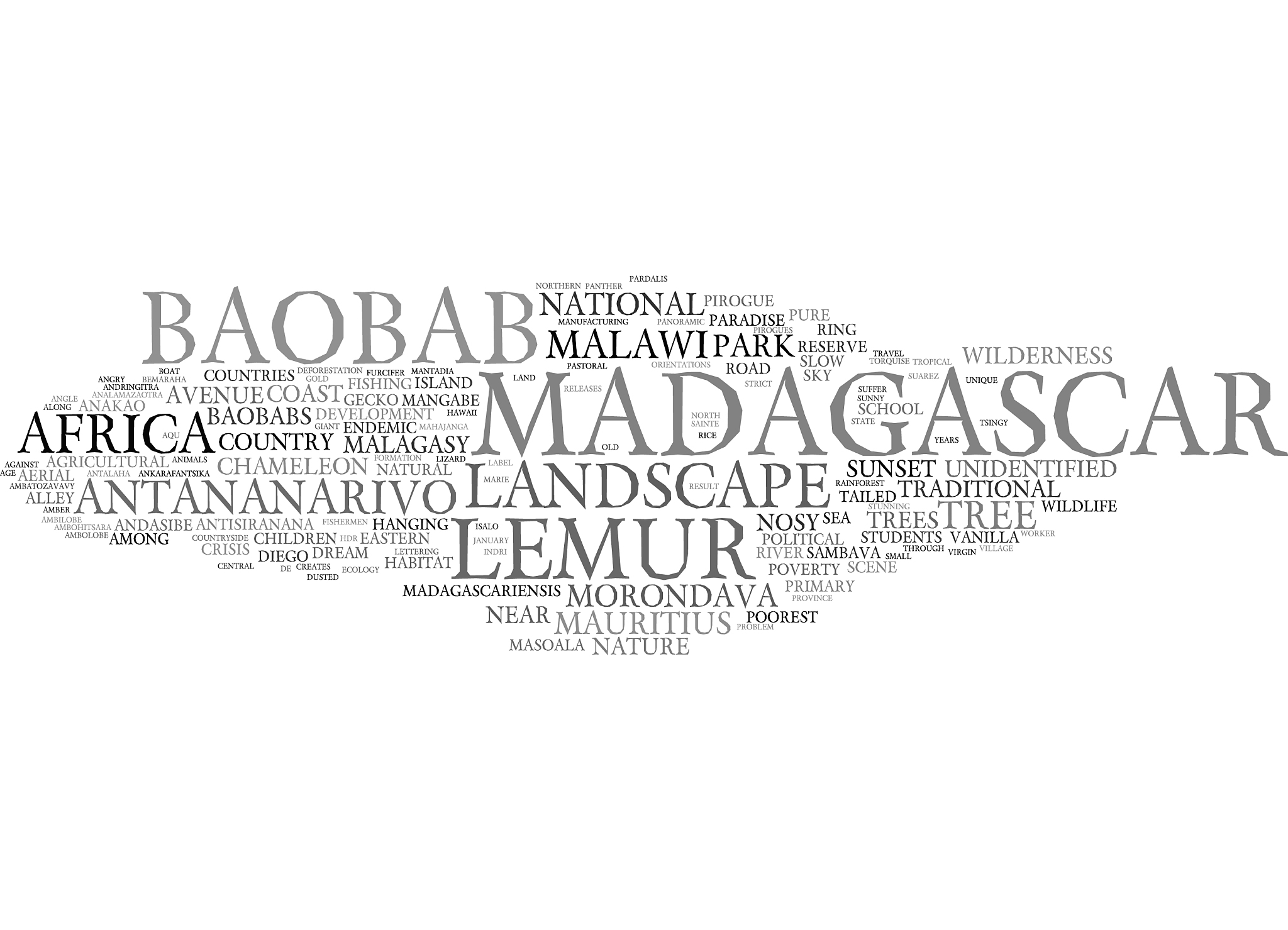 madagascar word cloud concept