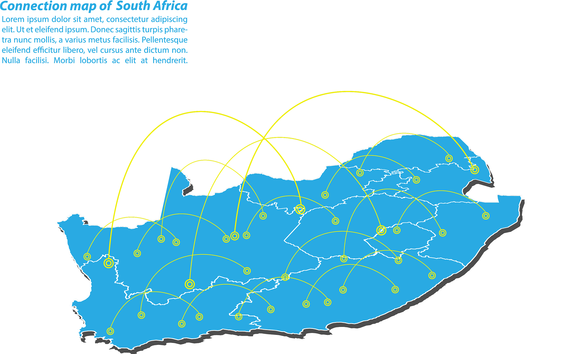 modern of south africa map connections network
