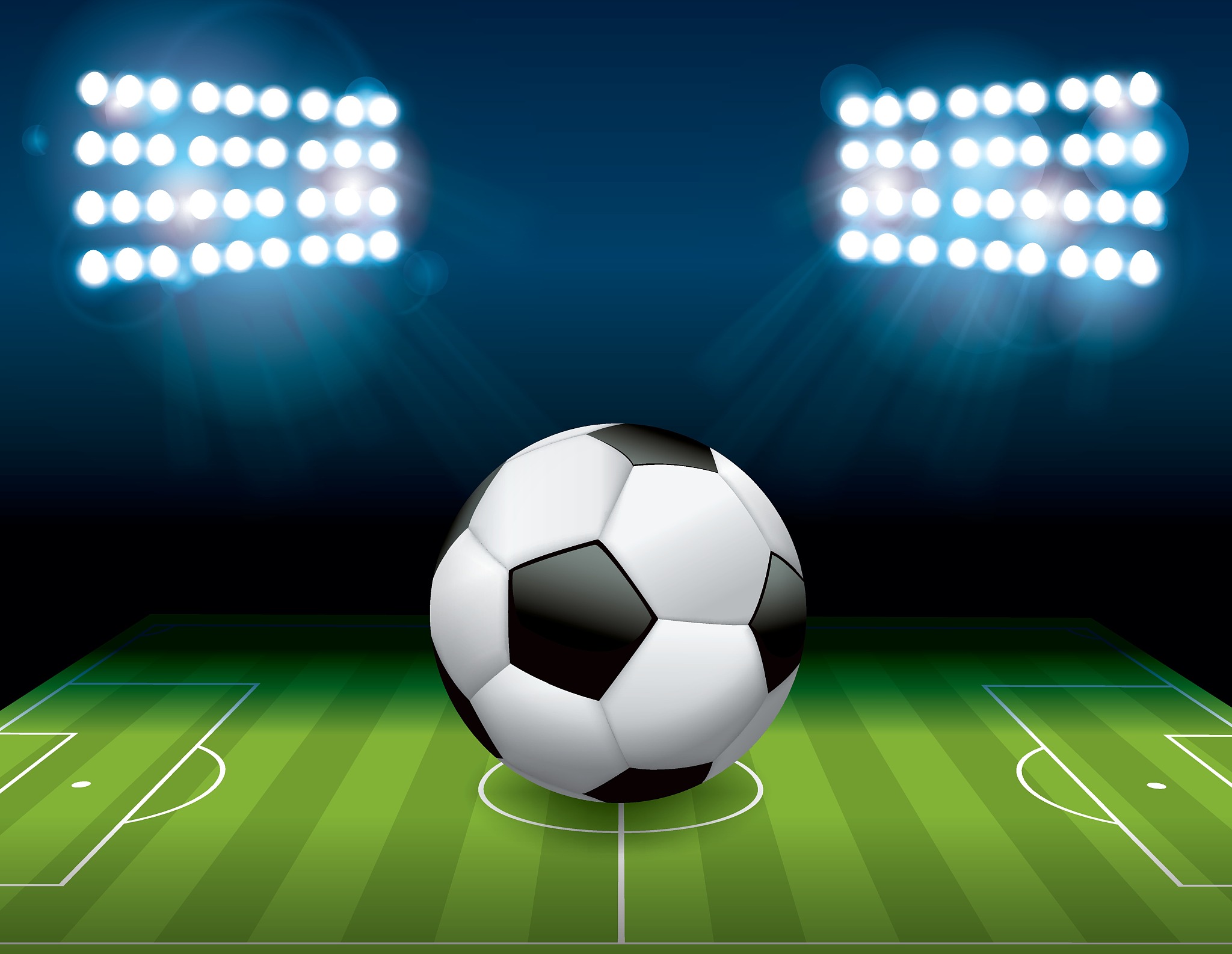soccer football ball on field illustration