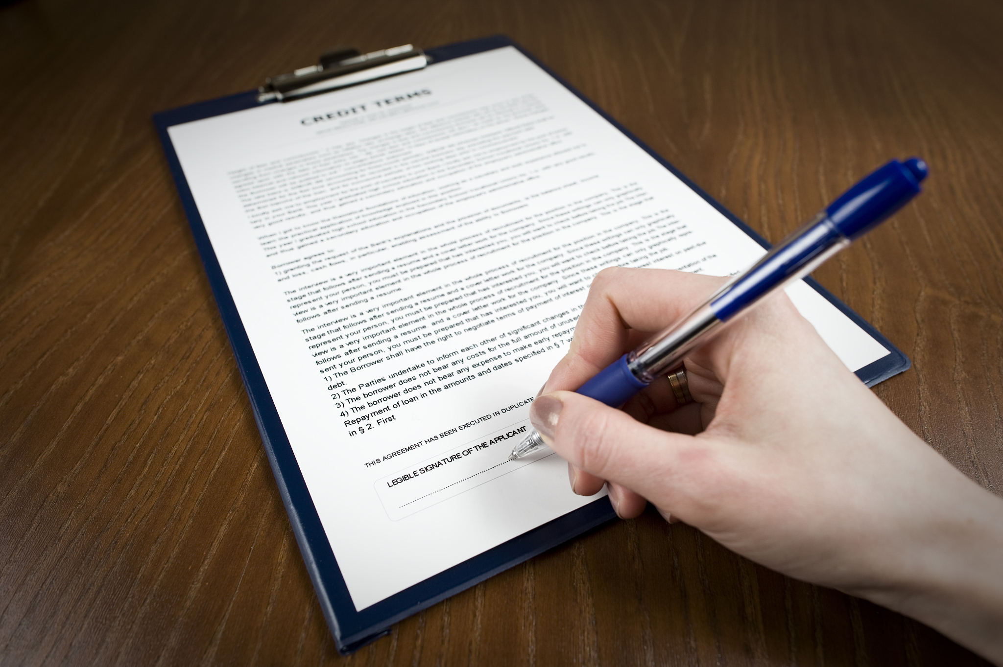 signing the document