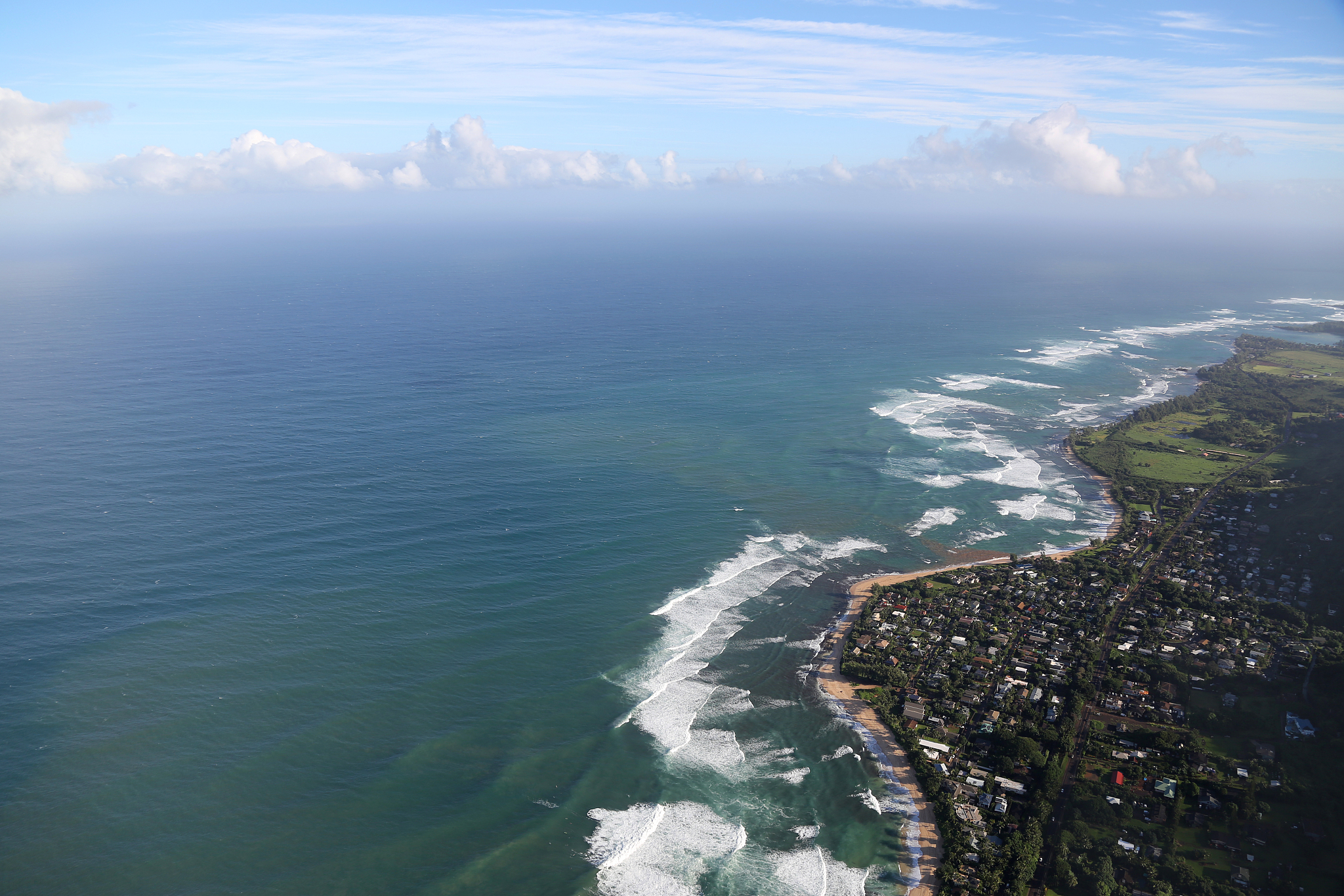 aerial view of hawaii coastline