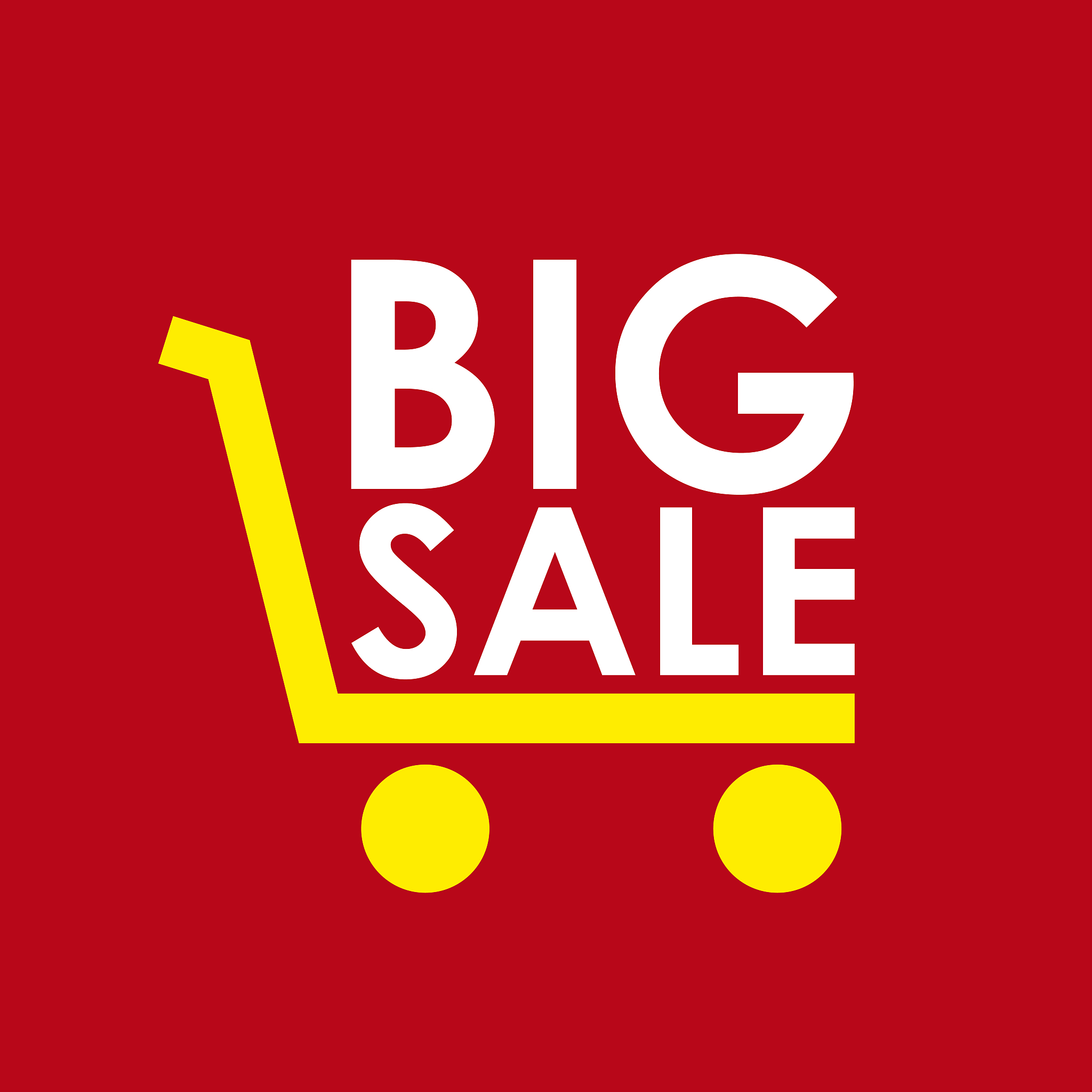 vector sign big sale with shopping cart