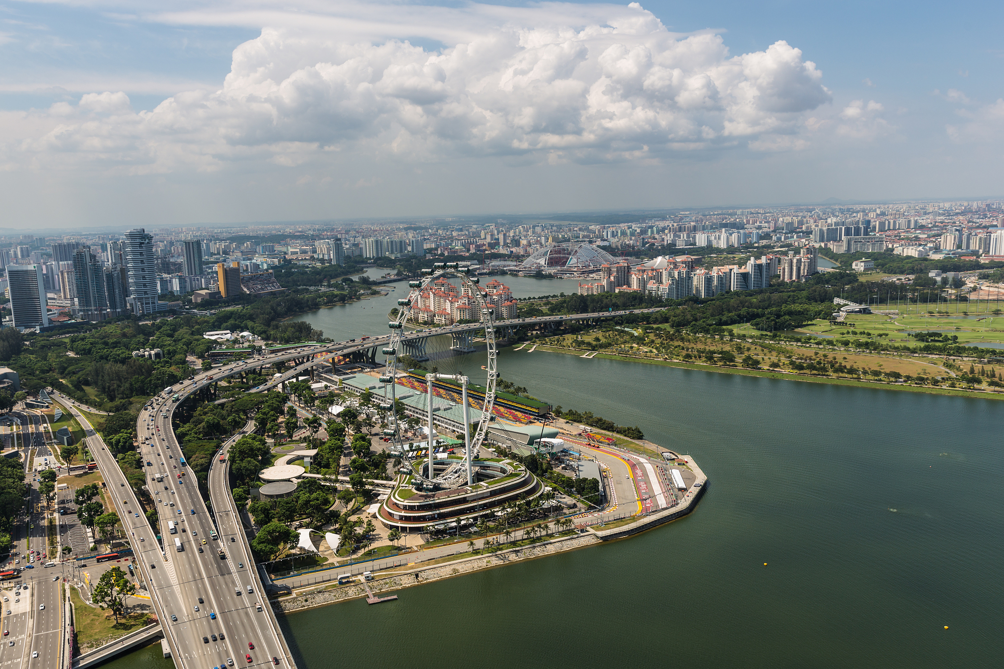 新加坡海湾港口城市建筑风光