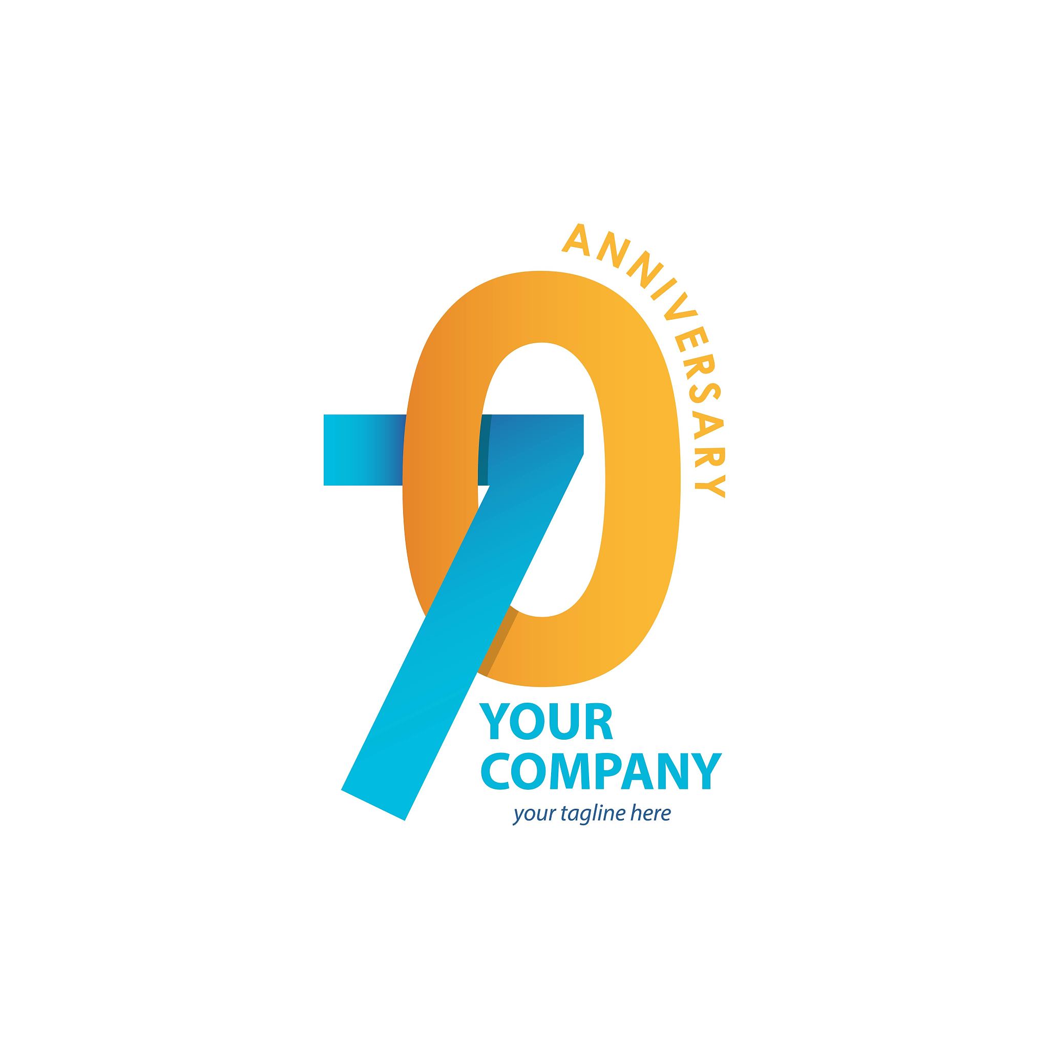 70 year anniversary vector template design illustration