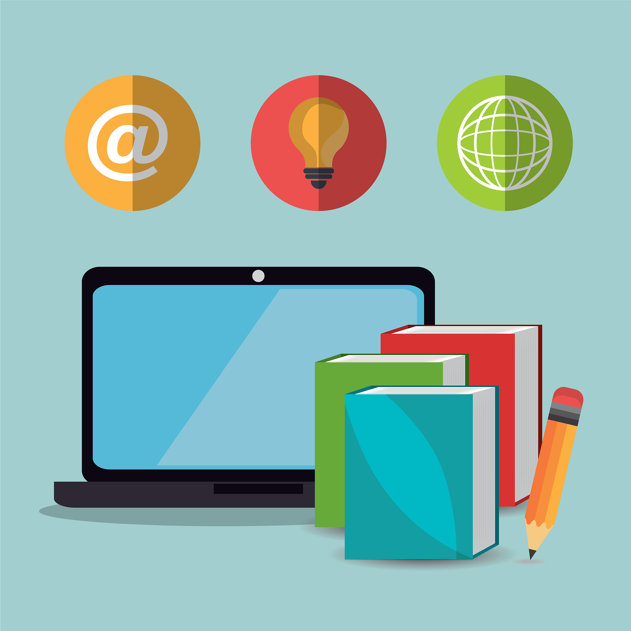 electronic learning with laptop computer