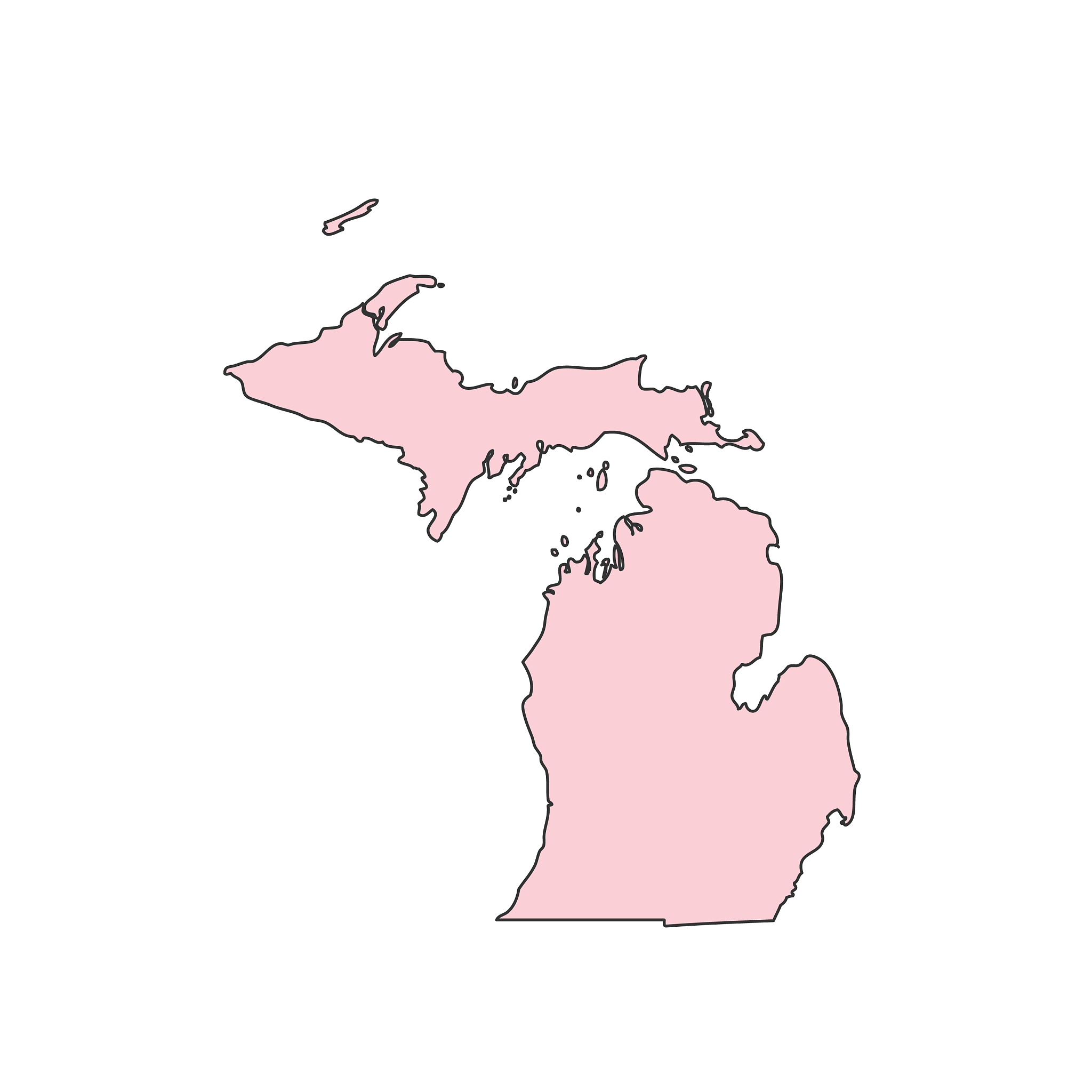 michigan map isolated on white background