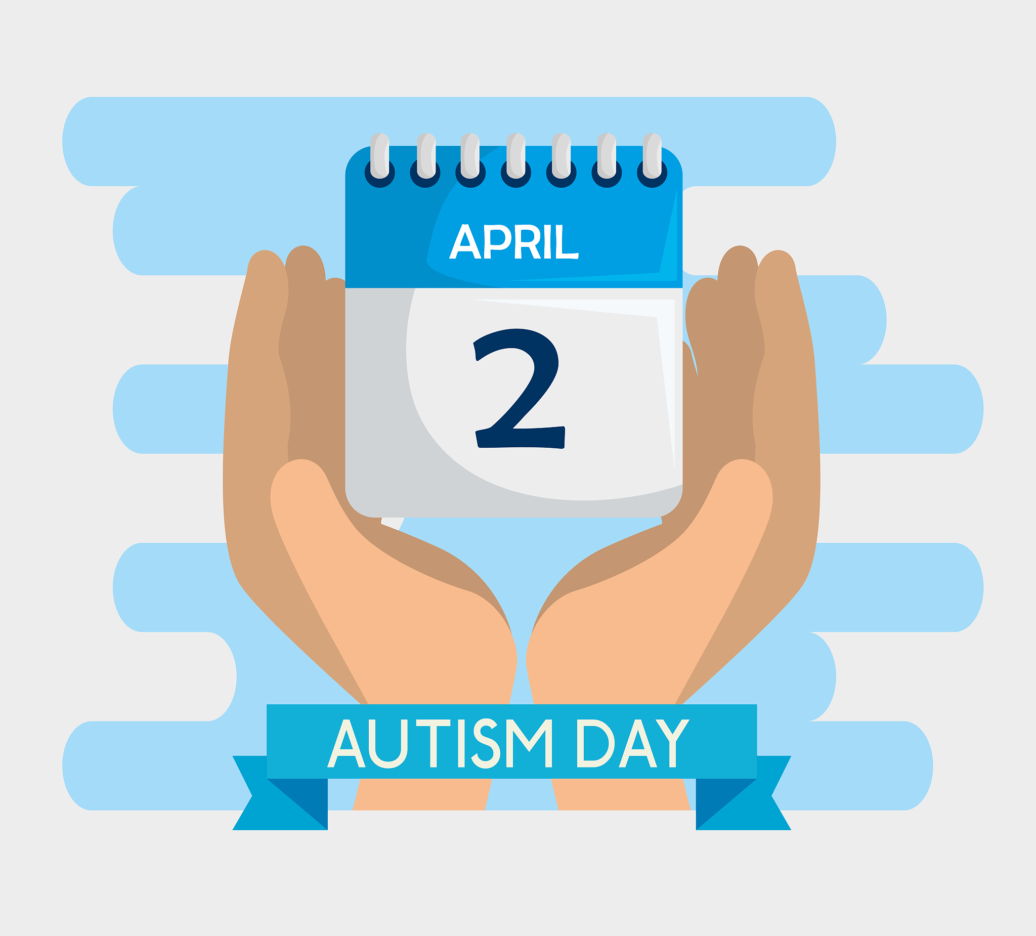 hands with calendar to autism awareness day