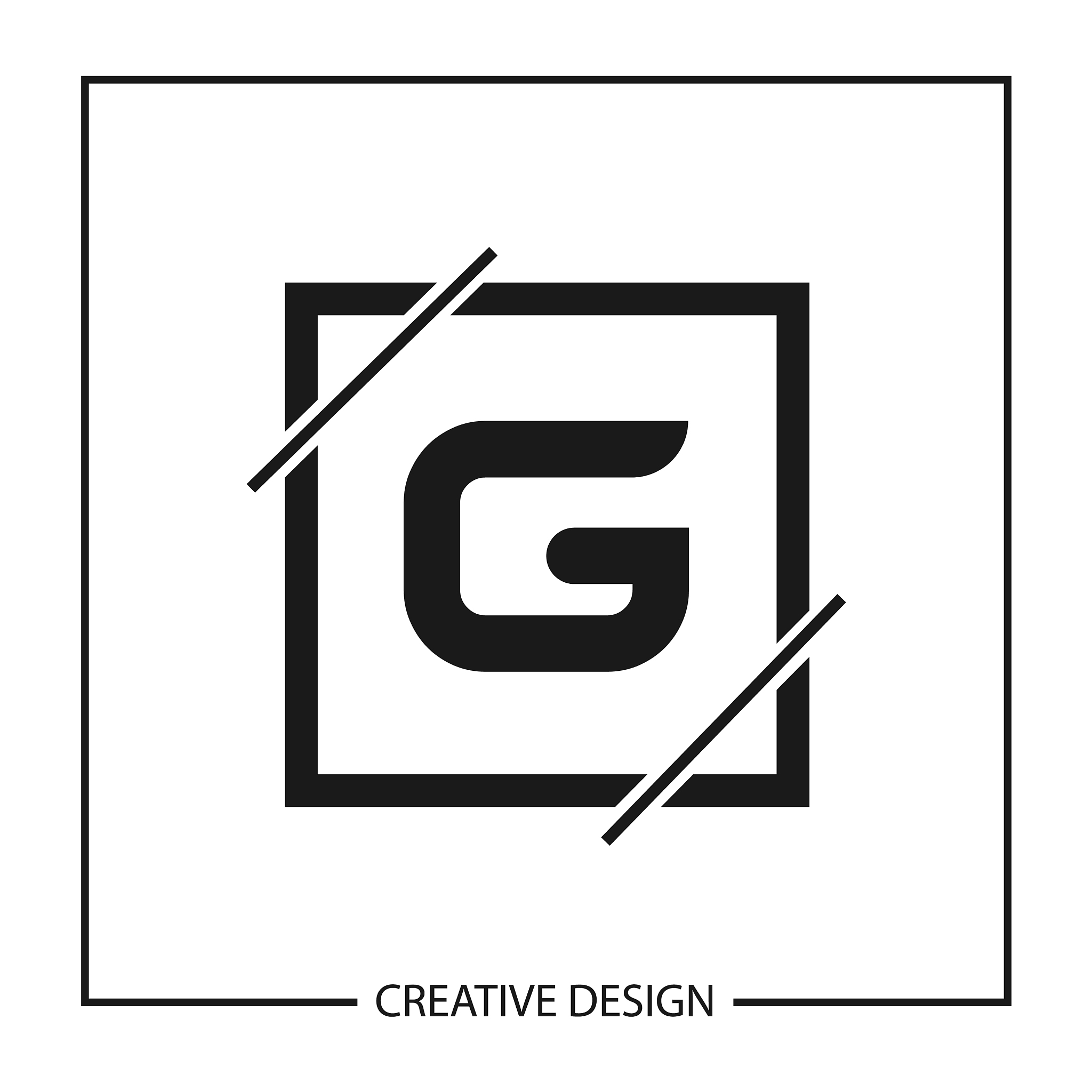 initial letter g logo template design