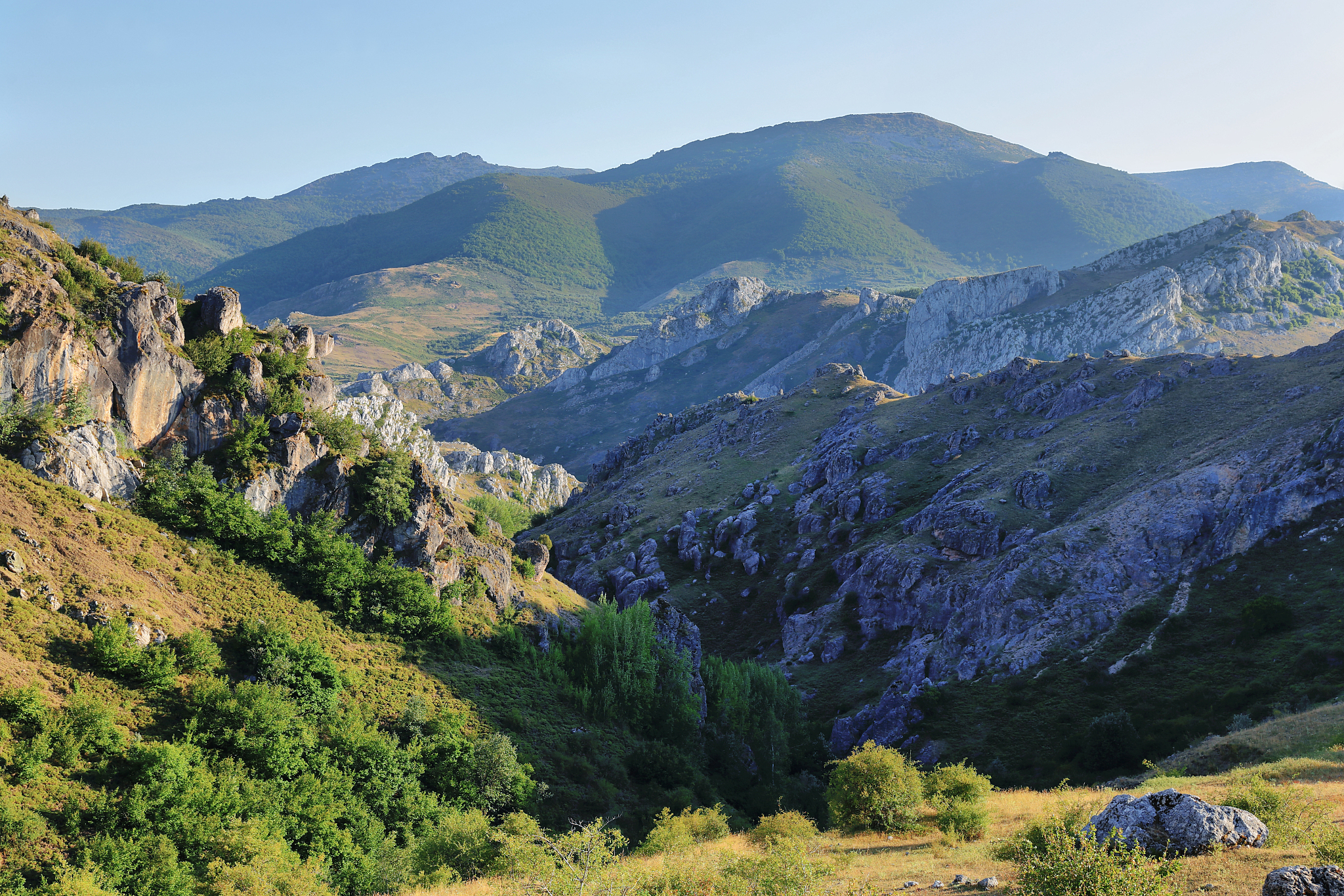 views near villafeliz de babia village, spain