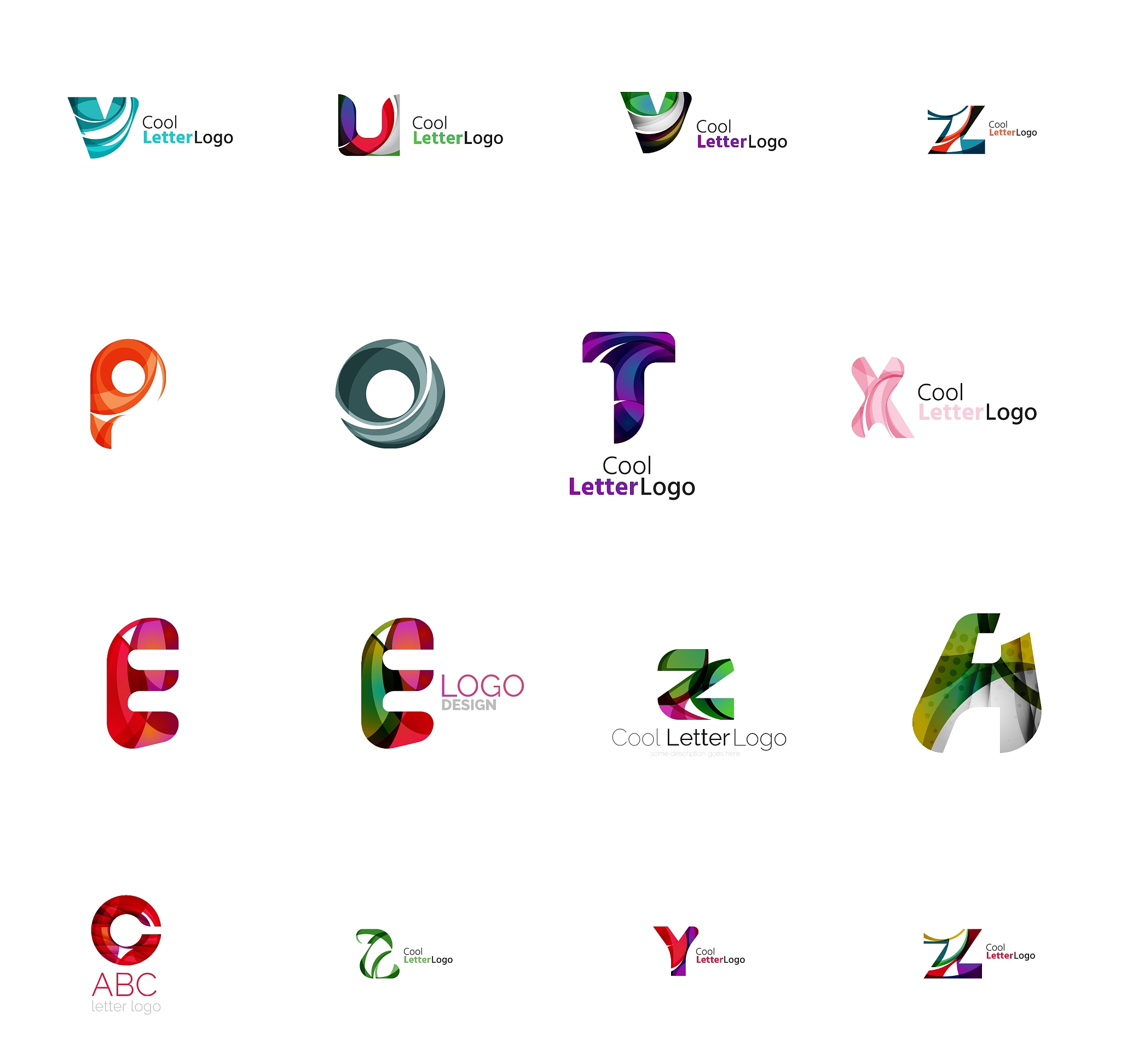 set of universal company logo ideas business icon