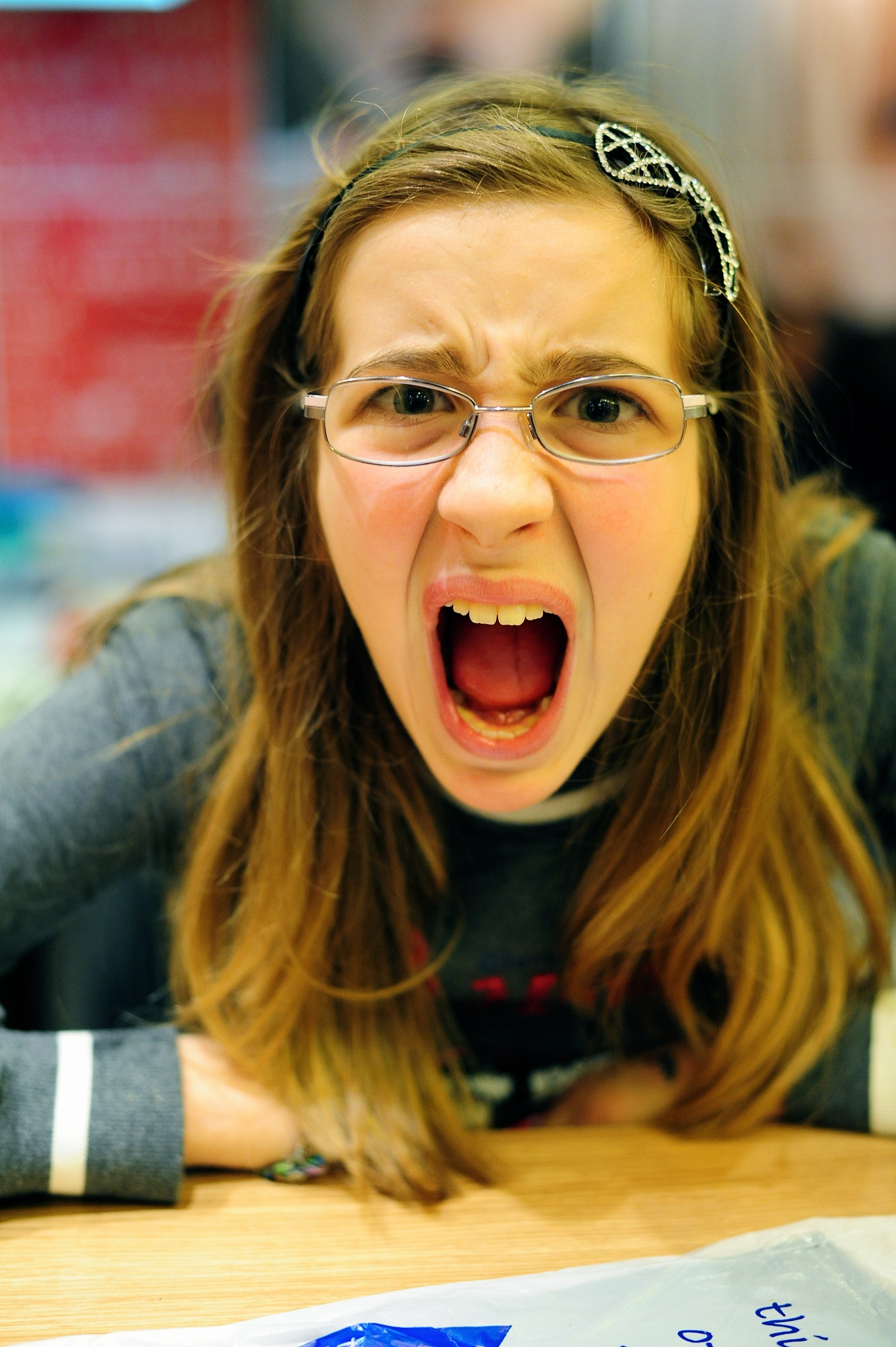 girl shouting