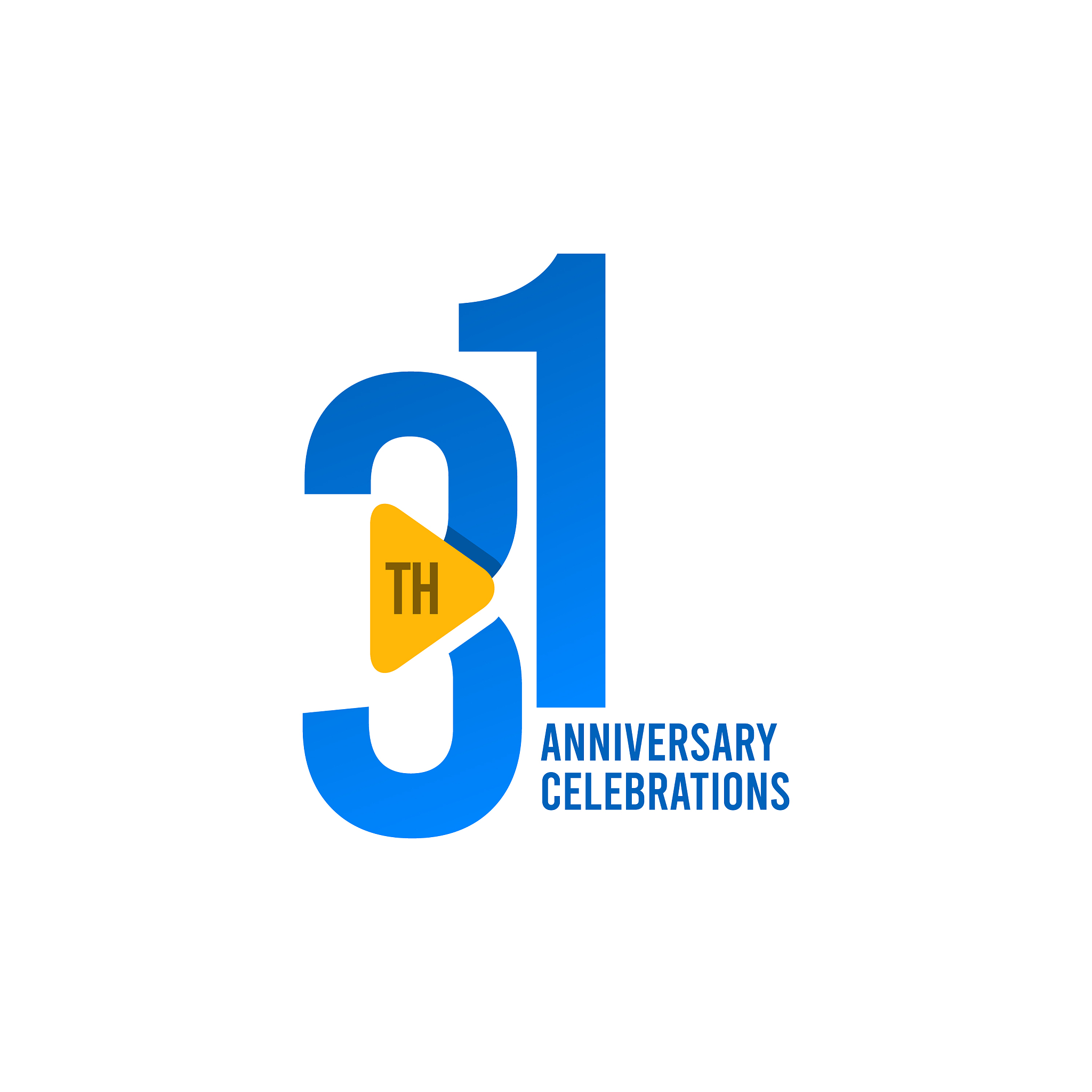 31 years anniversary celebration blue template