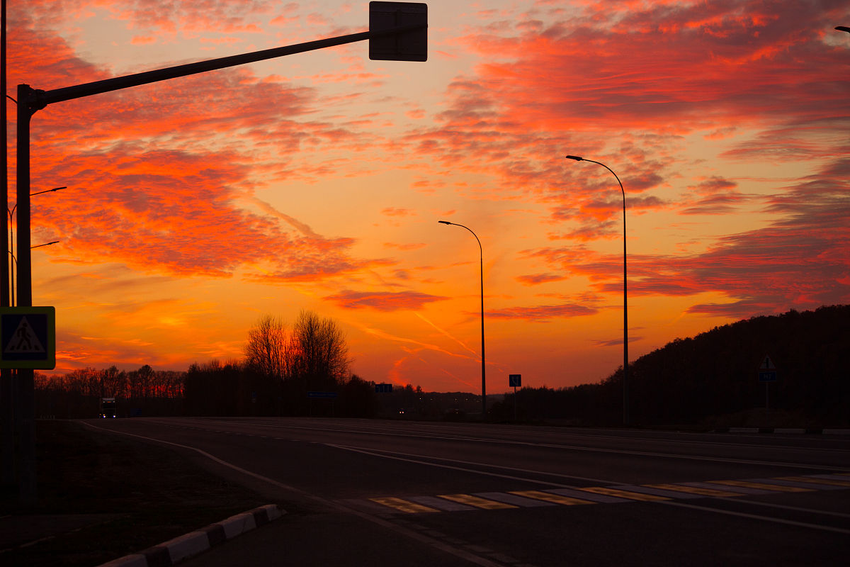 下班路上风景照文案