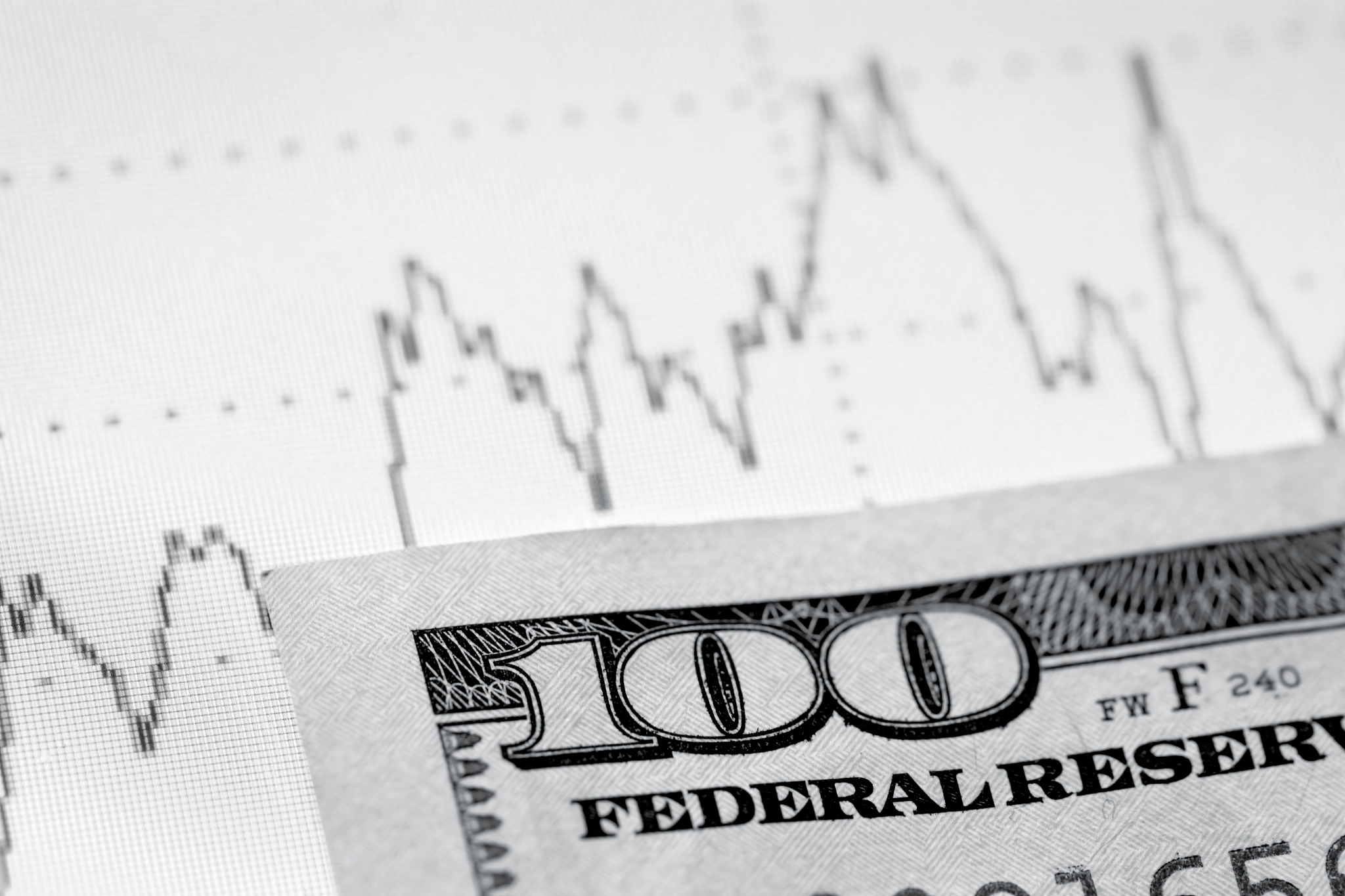 abstract graph and dollars