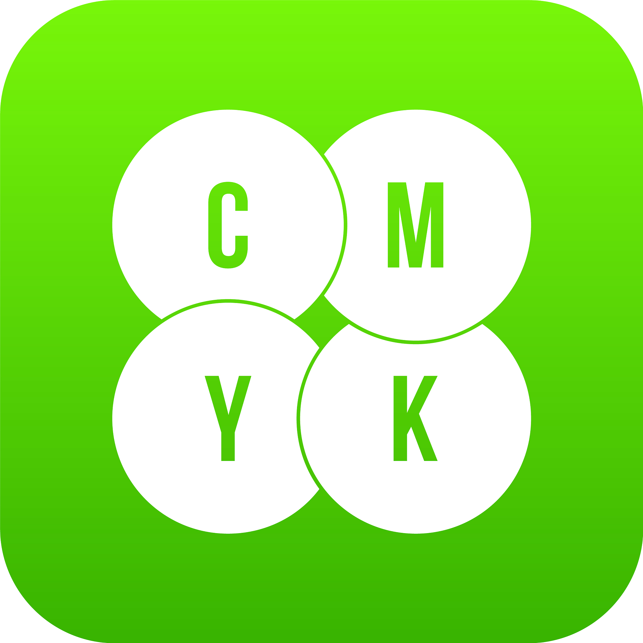 cmyk circles icon digital green