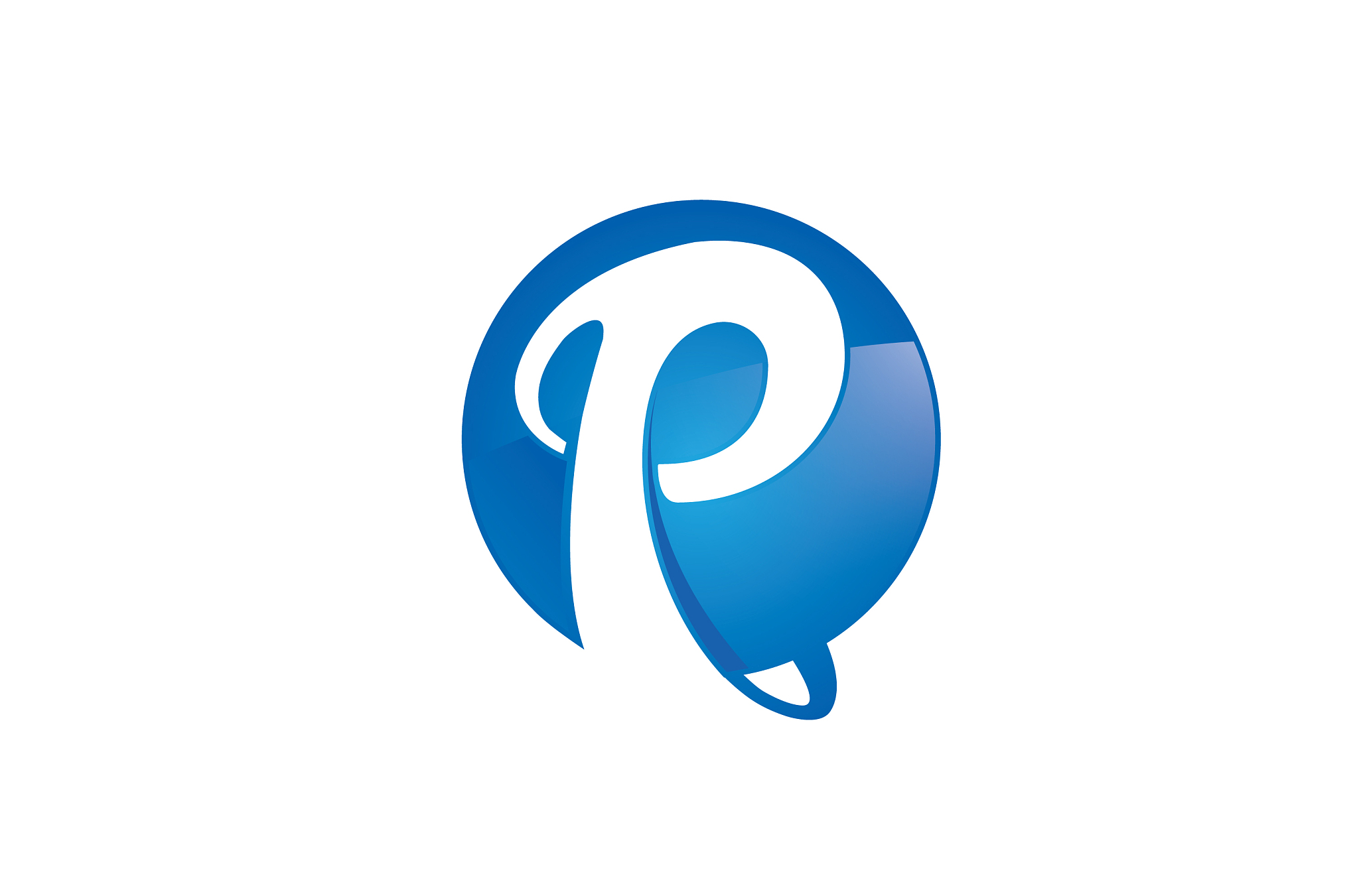 creative blue p letter cicle logo