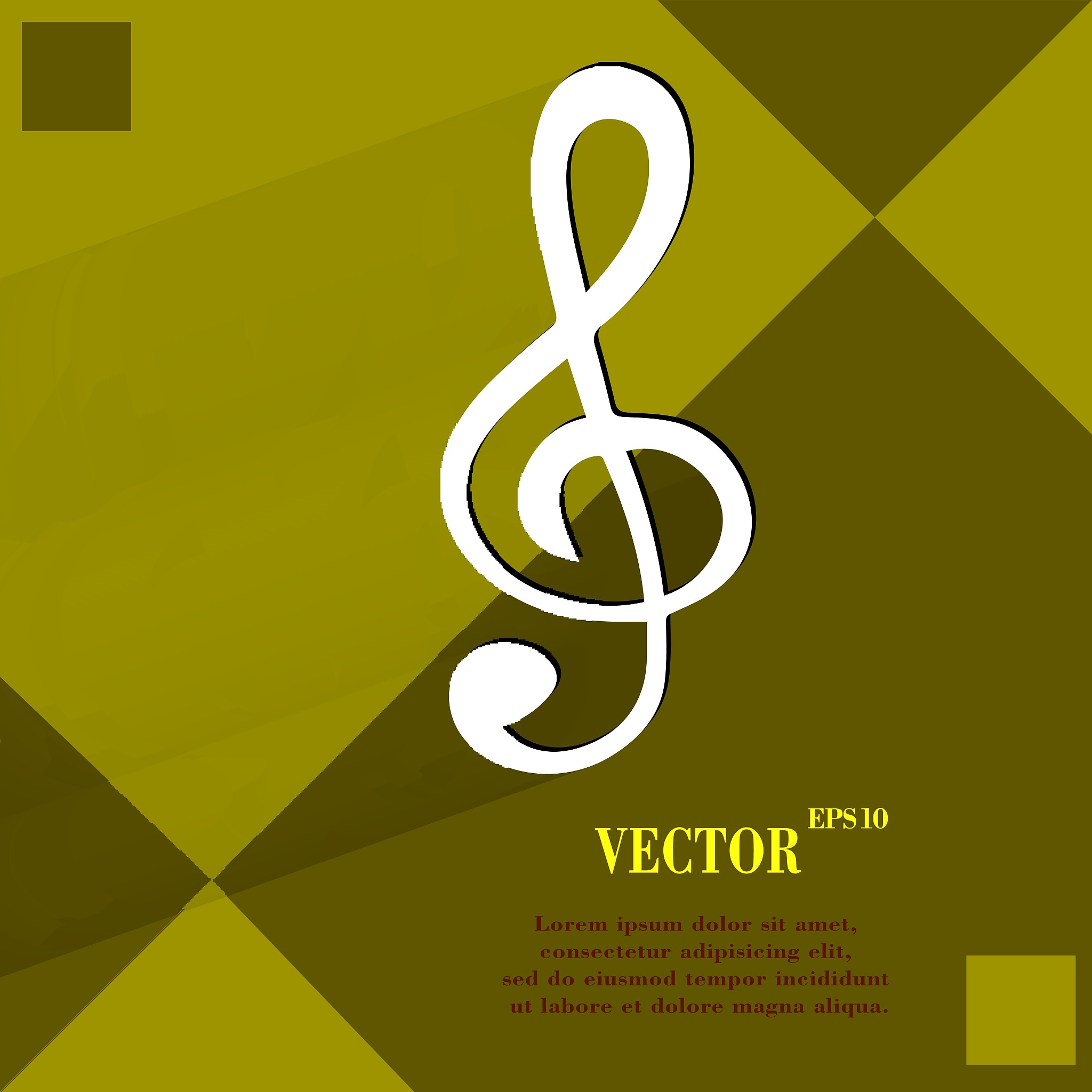 music elements notes web icon  on a flat geometric abstract back
