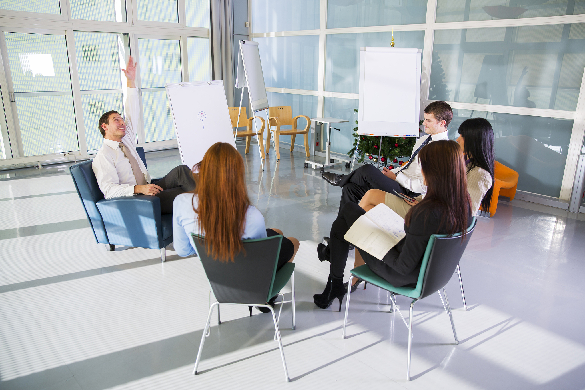 business team brainstorming,talking about problems in company