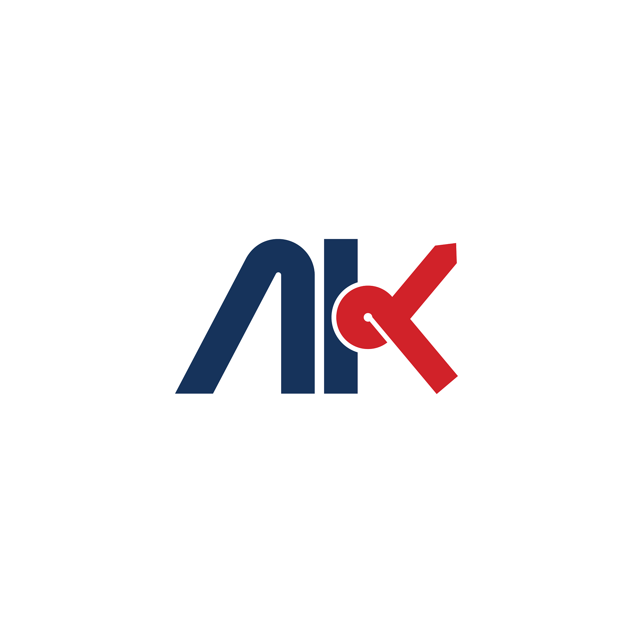 initial letter ak or ka logo design template