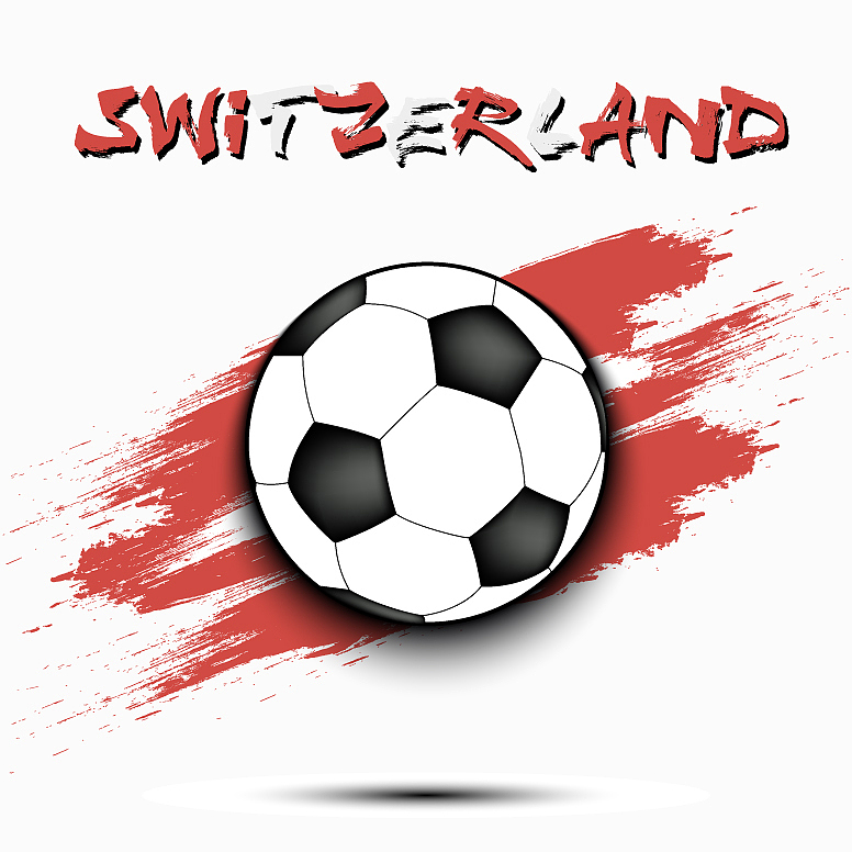 soccer ball and switzerland flag