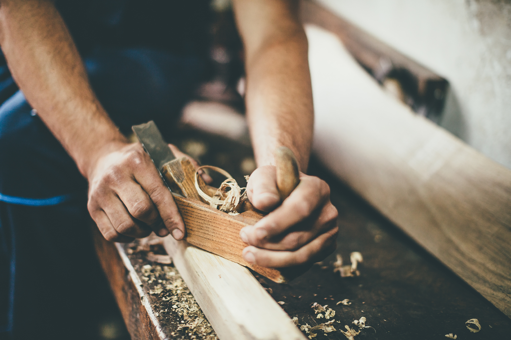 scraping wood