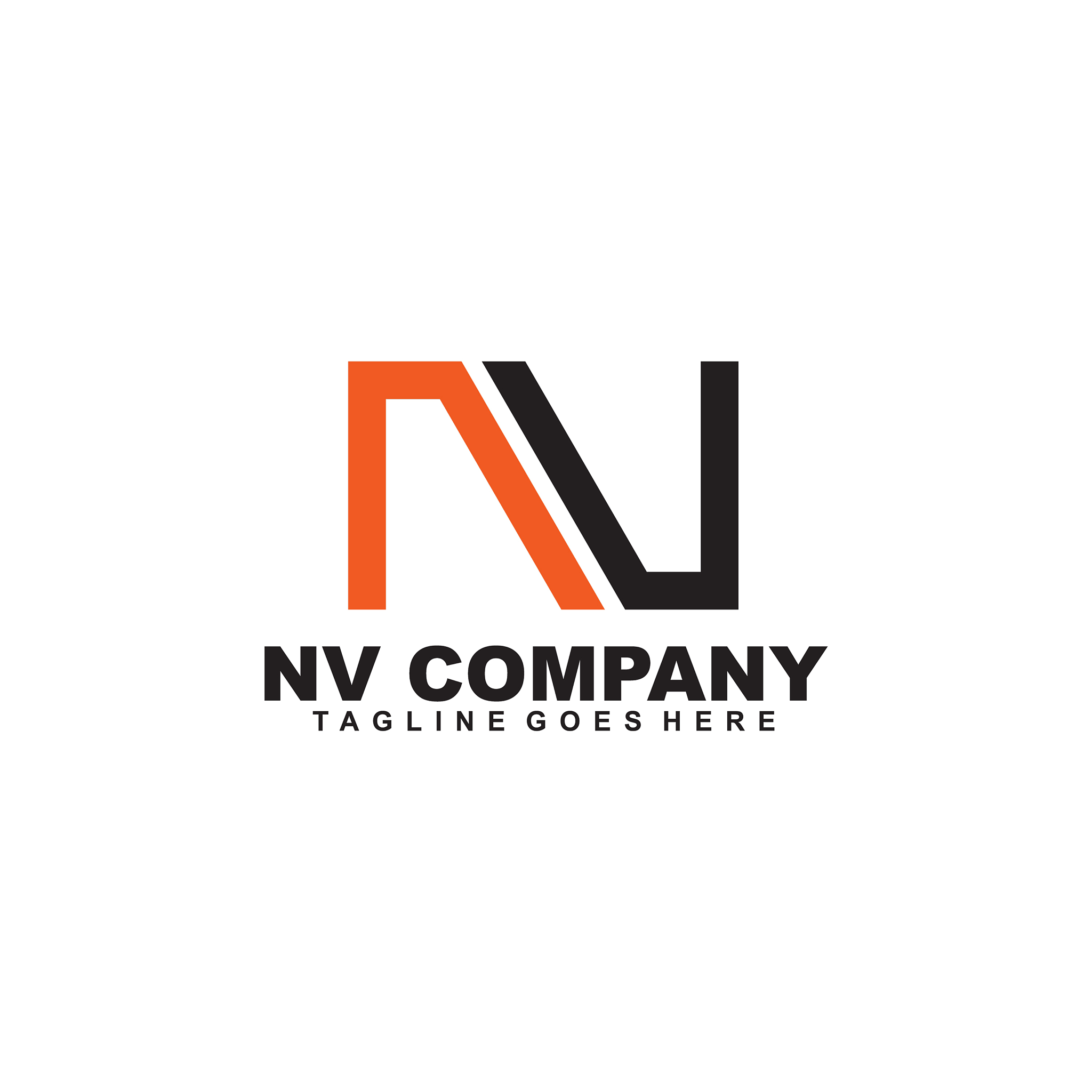 nv letter initial logo design template