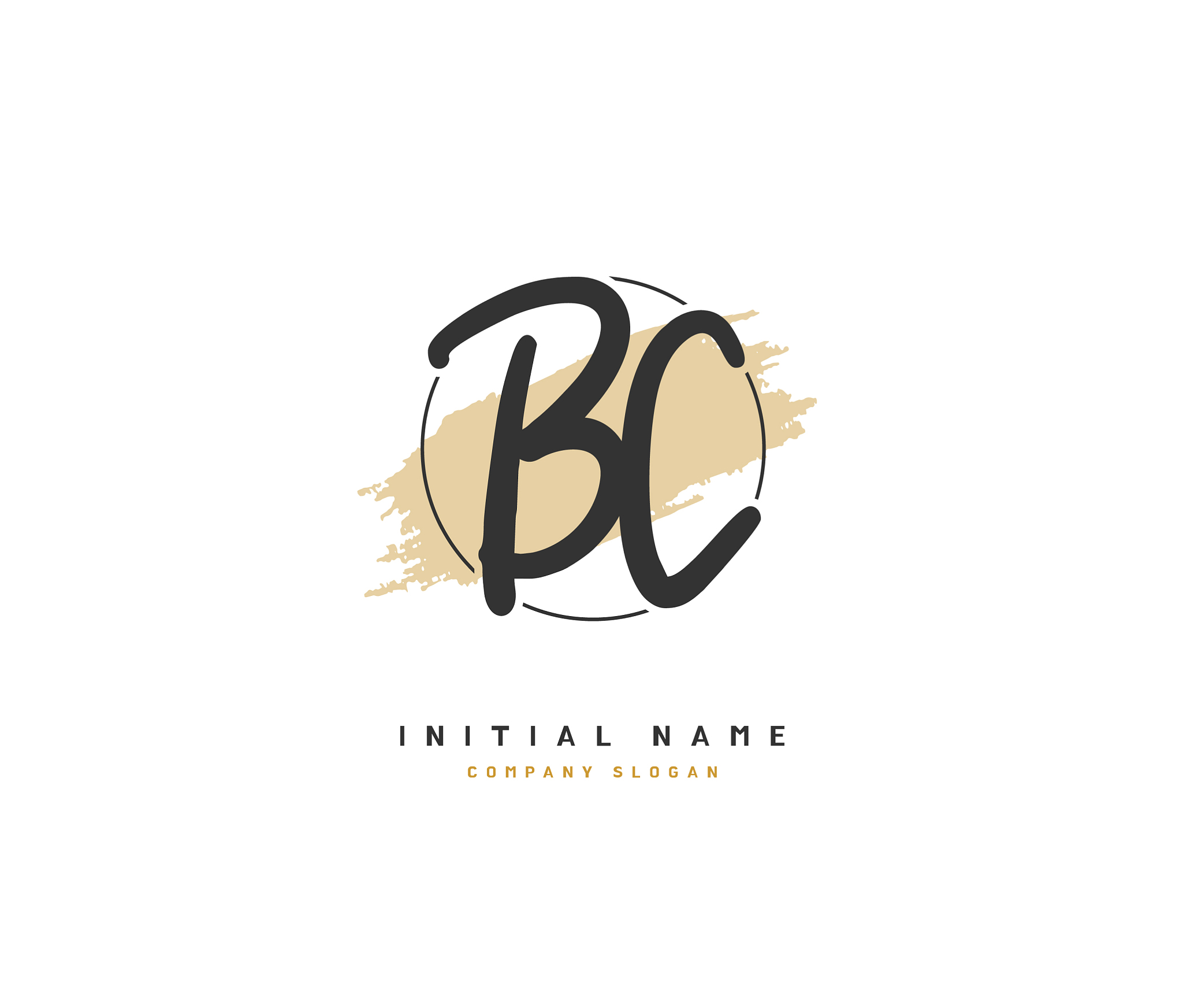 b c bc beauty initial logo handwriting logo of
