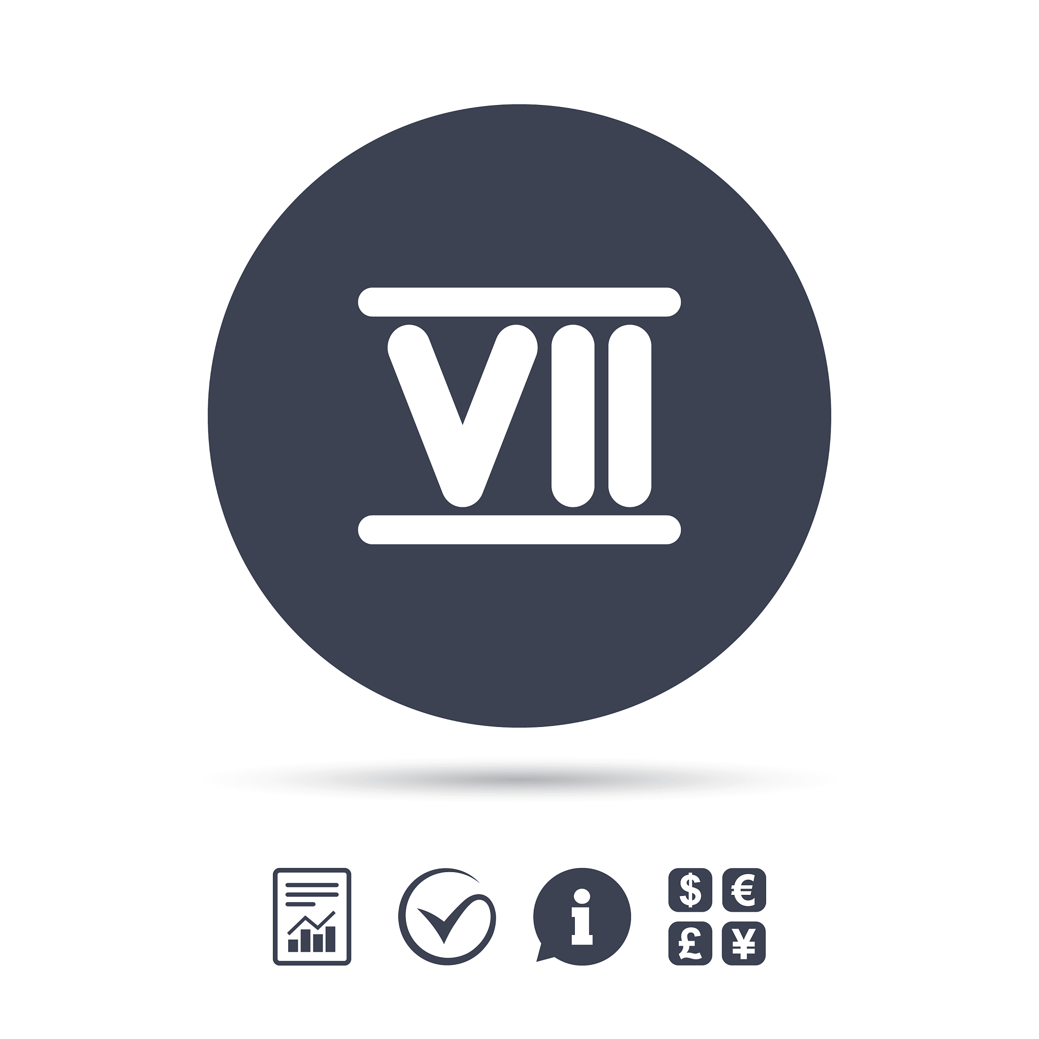 roman numeral seven icon roman number seven sign