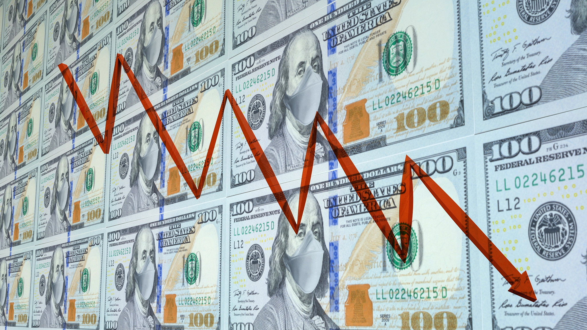coronavirus covid-19 economic recession concept background