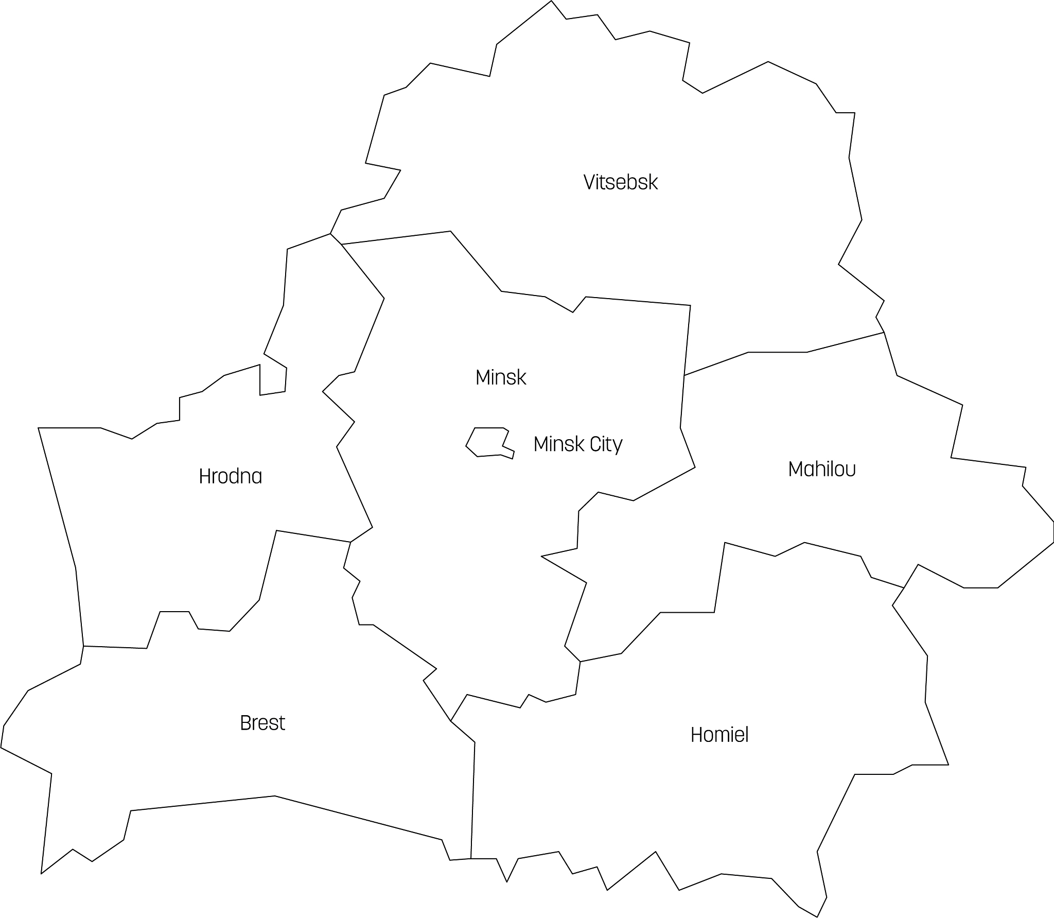 regions belarus map regional country