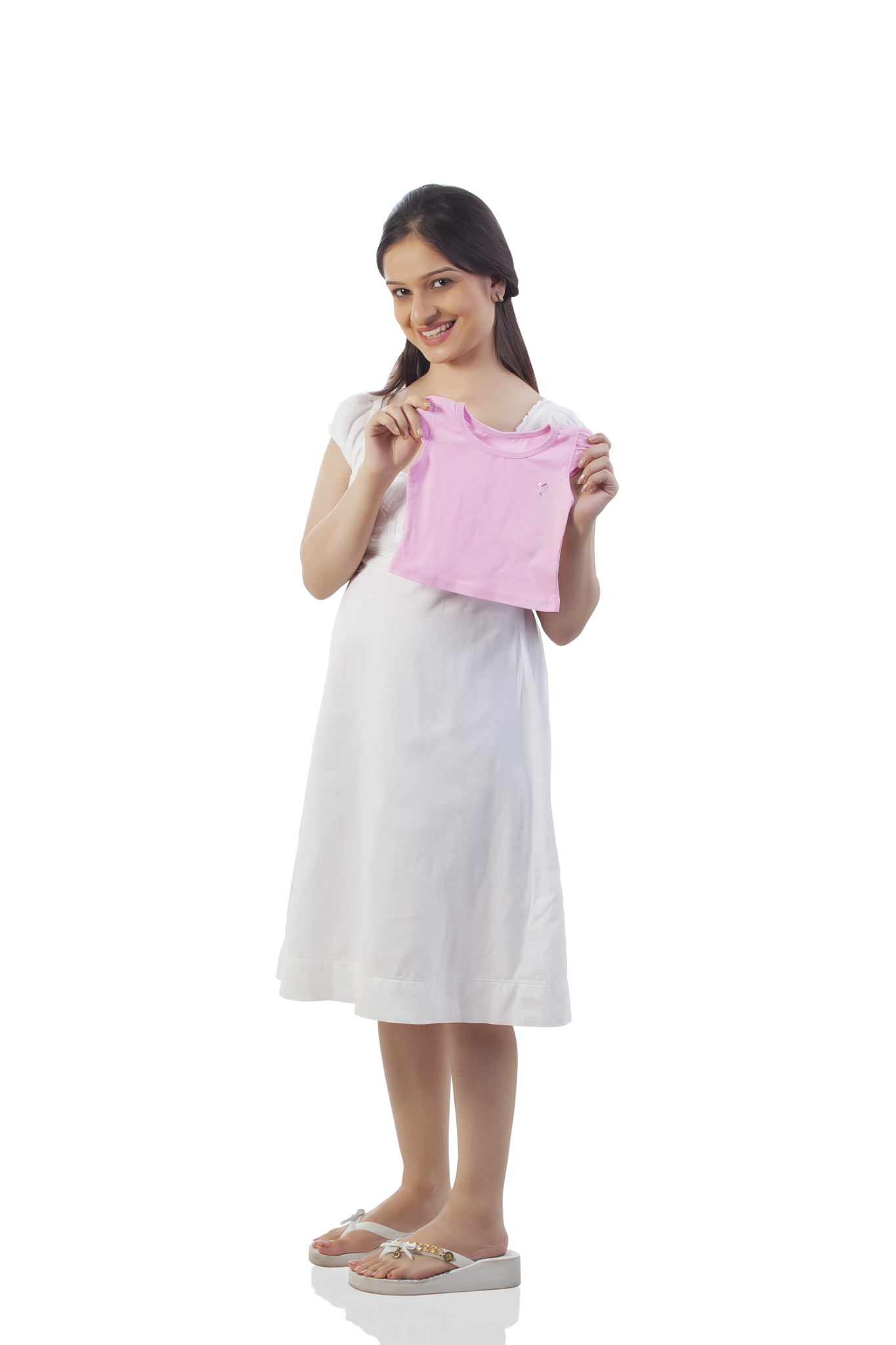 pregnant woman holding a baby t-shirt