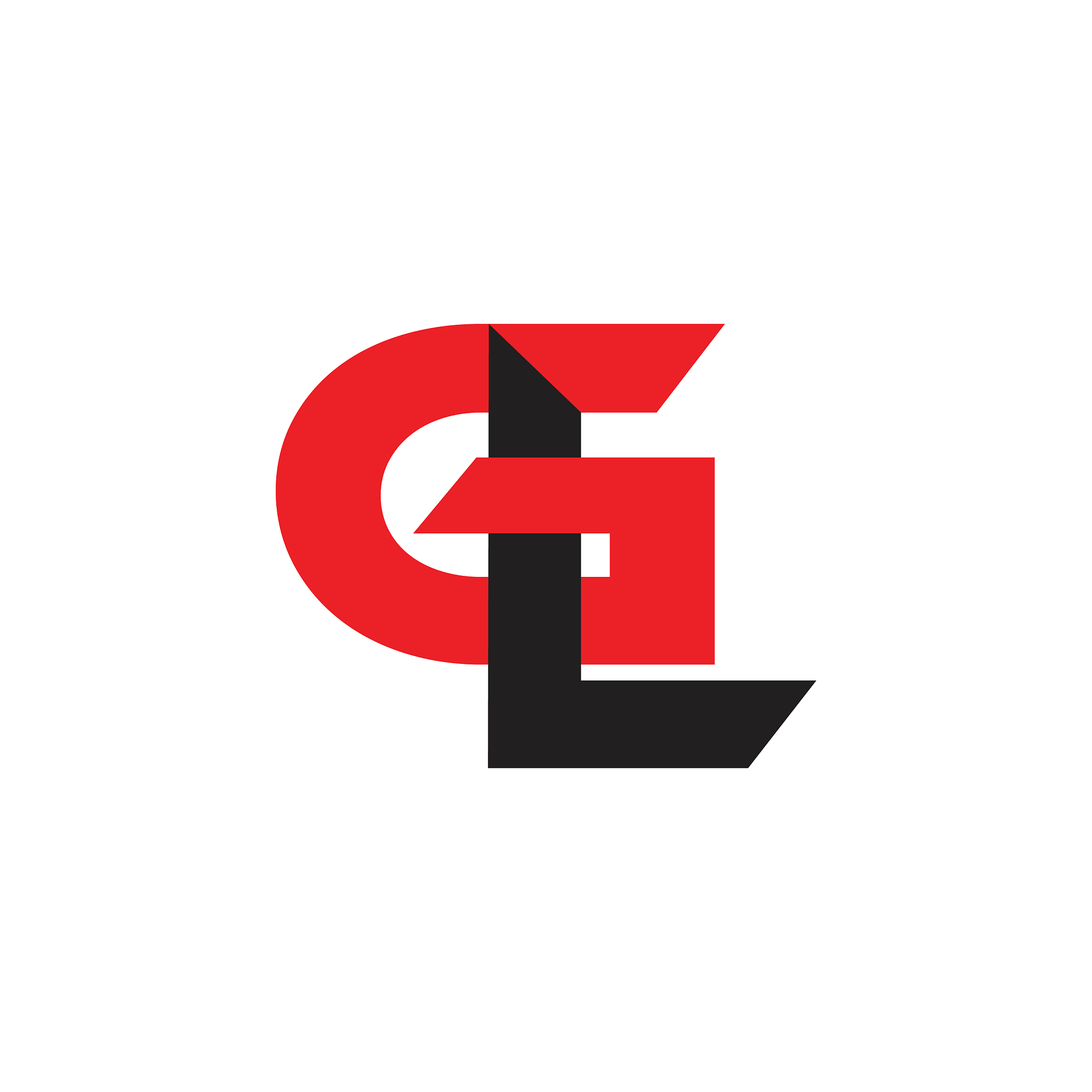letters gl simple linked logo